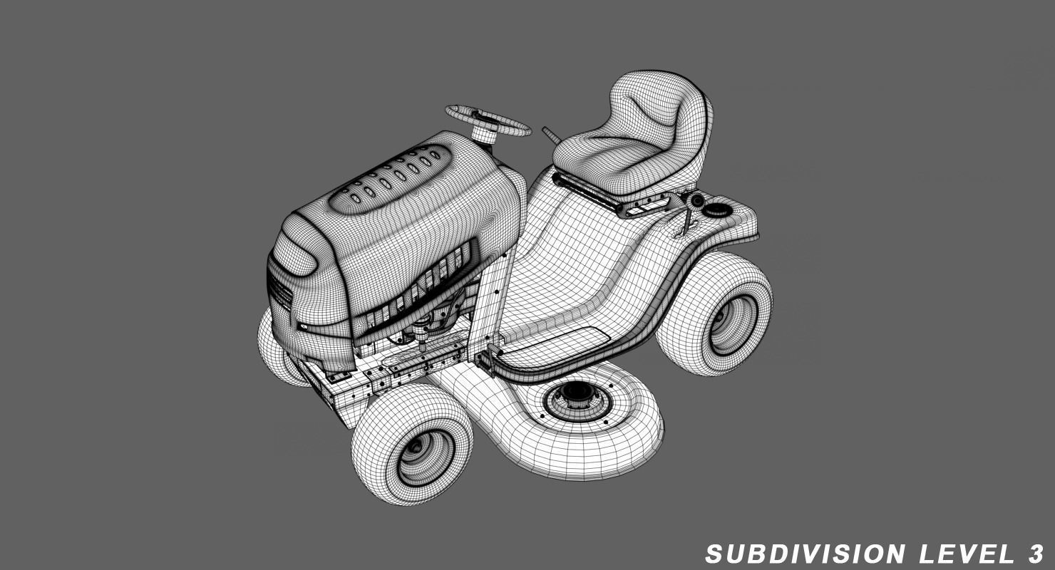Lawn Mover Low-poly 3D model_7