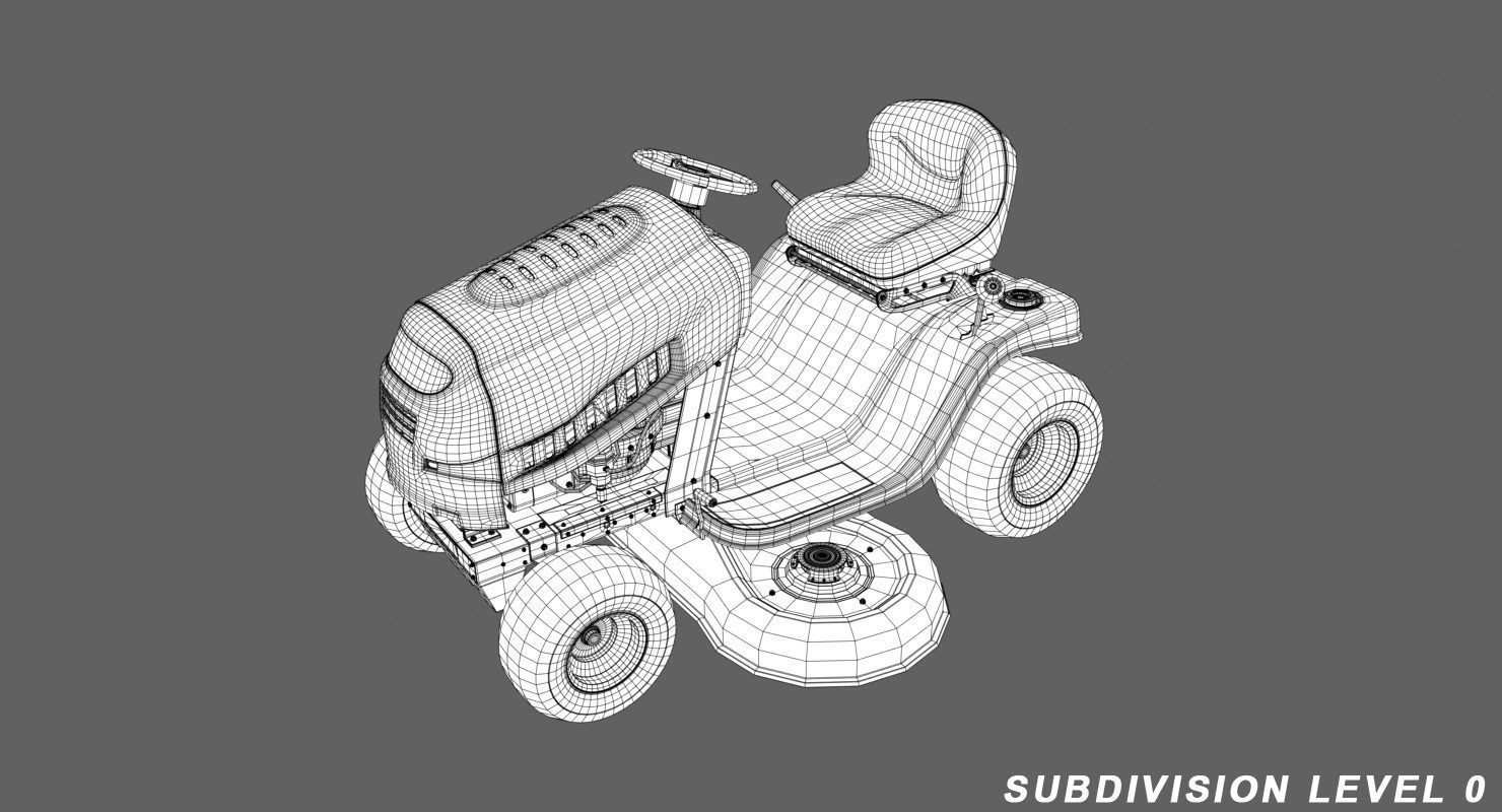 Lawn Mover Low-poly 3D model_6