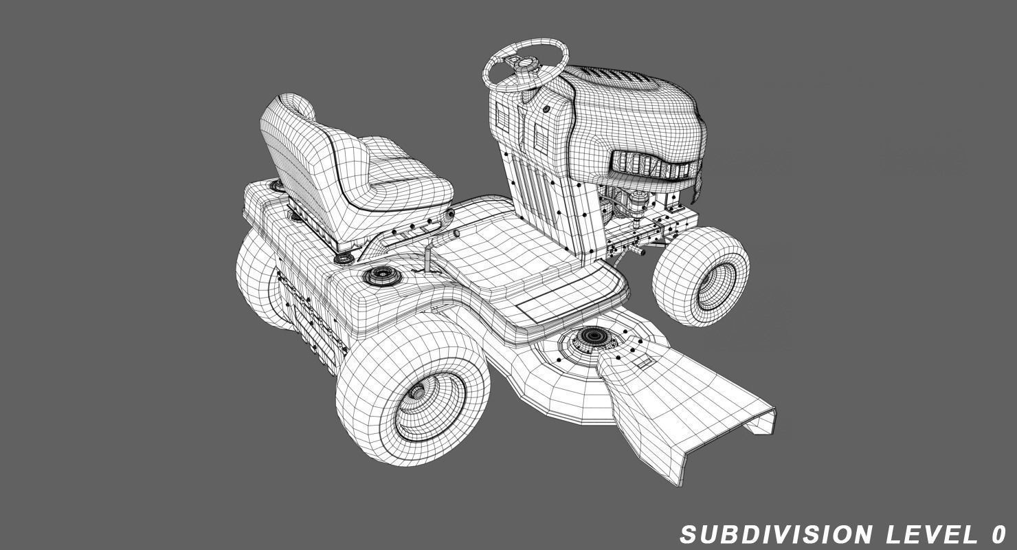 Lawn Mover Low-poly 3D model_8