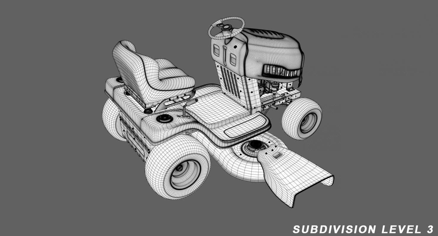 Lawn Mover Low-poly 3D model_9