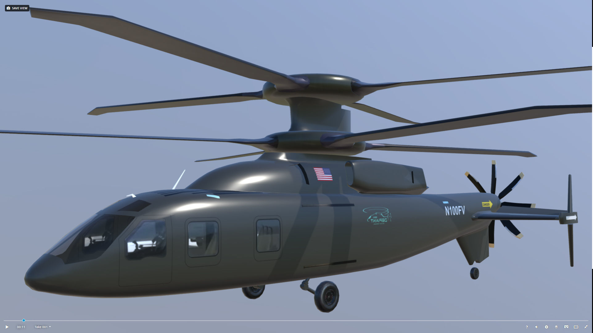 Sikorsky Boeing SB1 Defiant demonstrator Low-poly 3D model_1