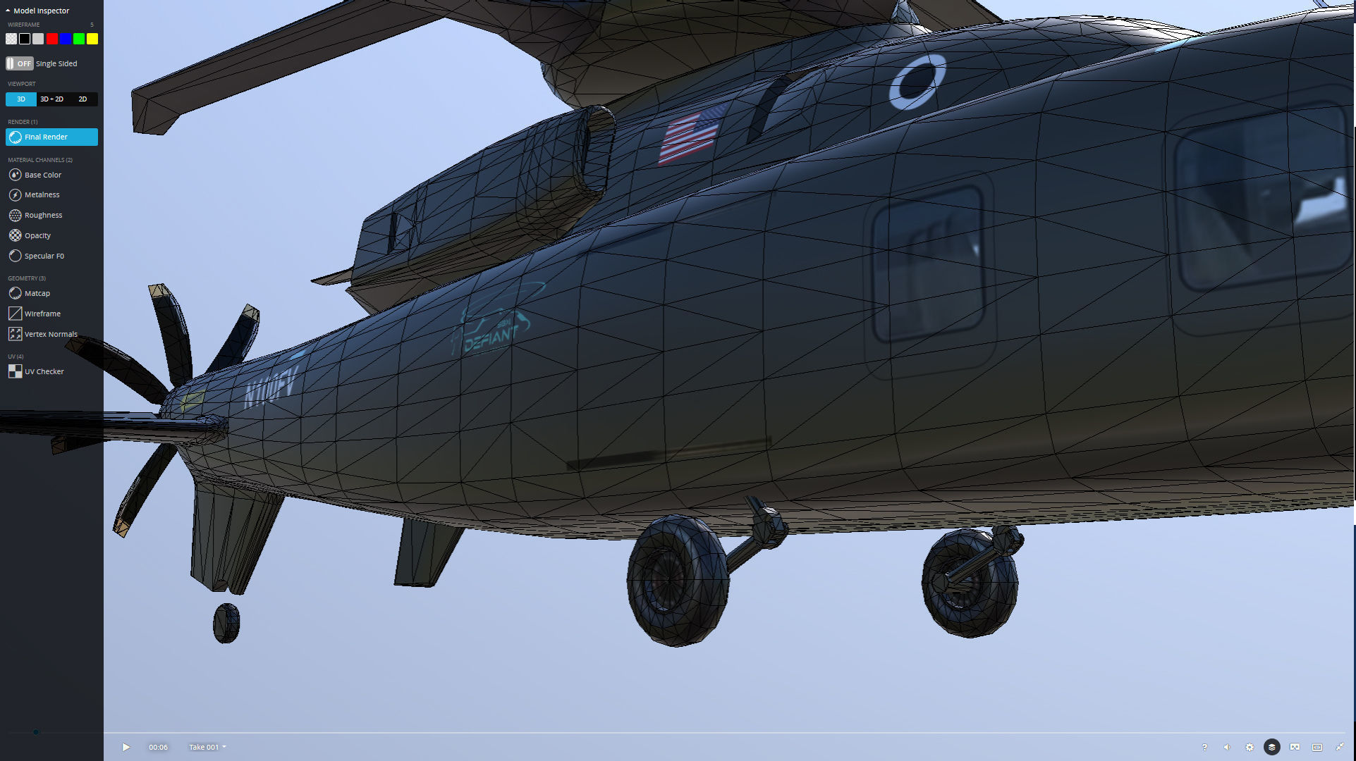 Sikorsky Boeing SB1 Defiant demonstrator Low-poly 3D model_4