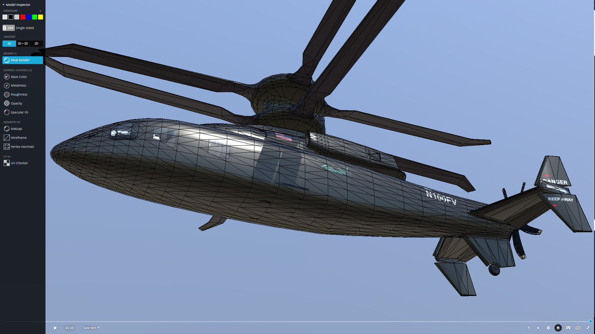 Sikorsky Boeing SB1 Defiant demonstrator Low-poly 3D model_14