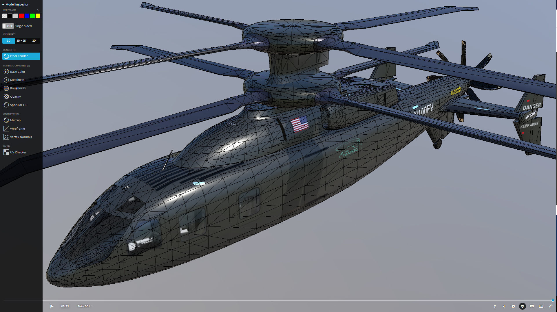 Sikorsky Boeing SB1 Defiant demonstrator Low-poly 3D model_2