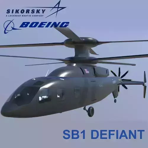 Sikorsky Boeing SB1 Defiant demonstrator Low-poly 3D model