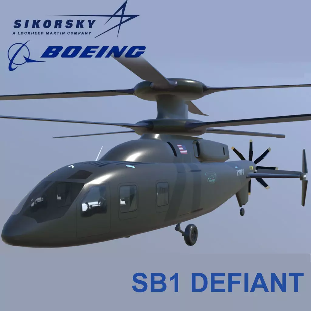 Sikorsky Boeing SB1 Defiant demonstrator Low-poly 3D model_0