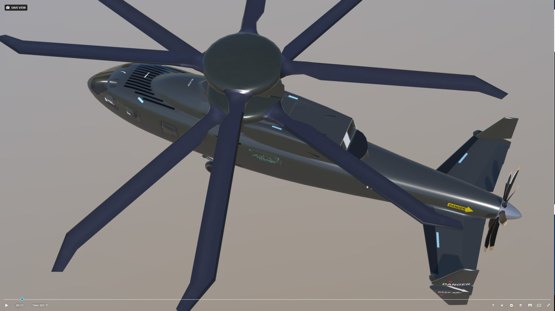 Sikorsky Boeing SB1 Defiant demonstrator Low-poly 3D model_8