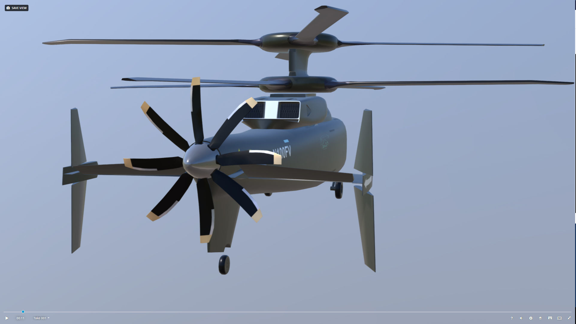 Sikorsky Boeing SB1 Defiant demonstrator Low-poly 3D model_9