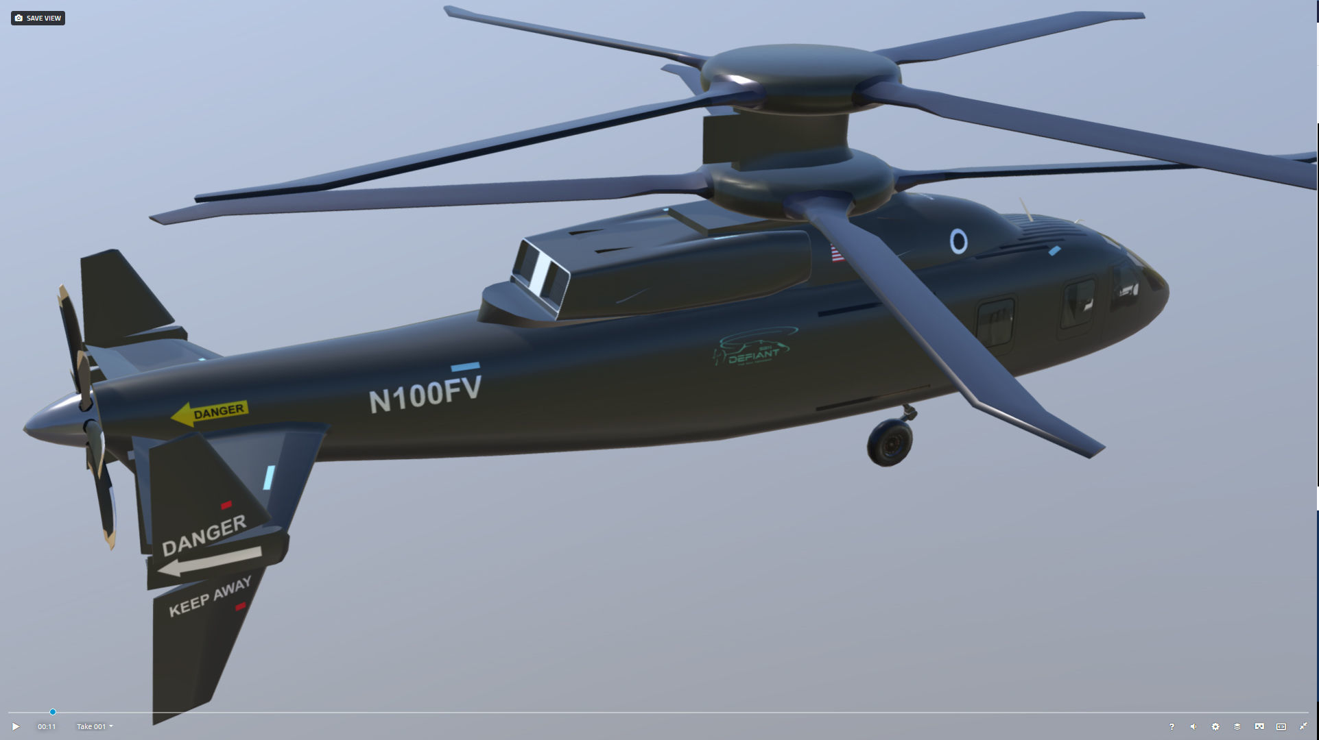 Sikorsky Boeing SB1 Defiant demonstrator Low-poly 3D model_10