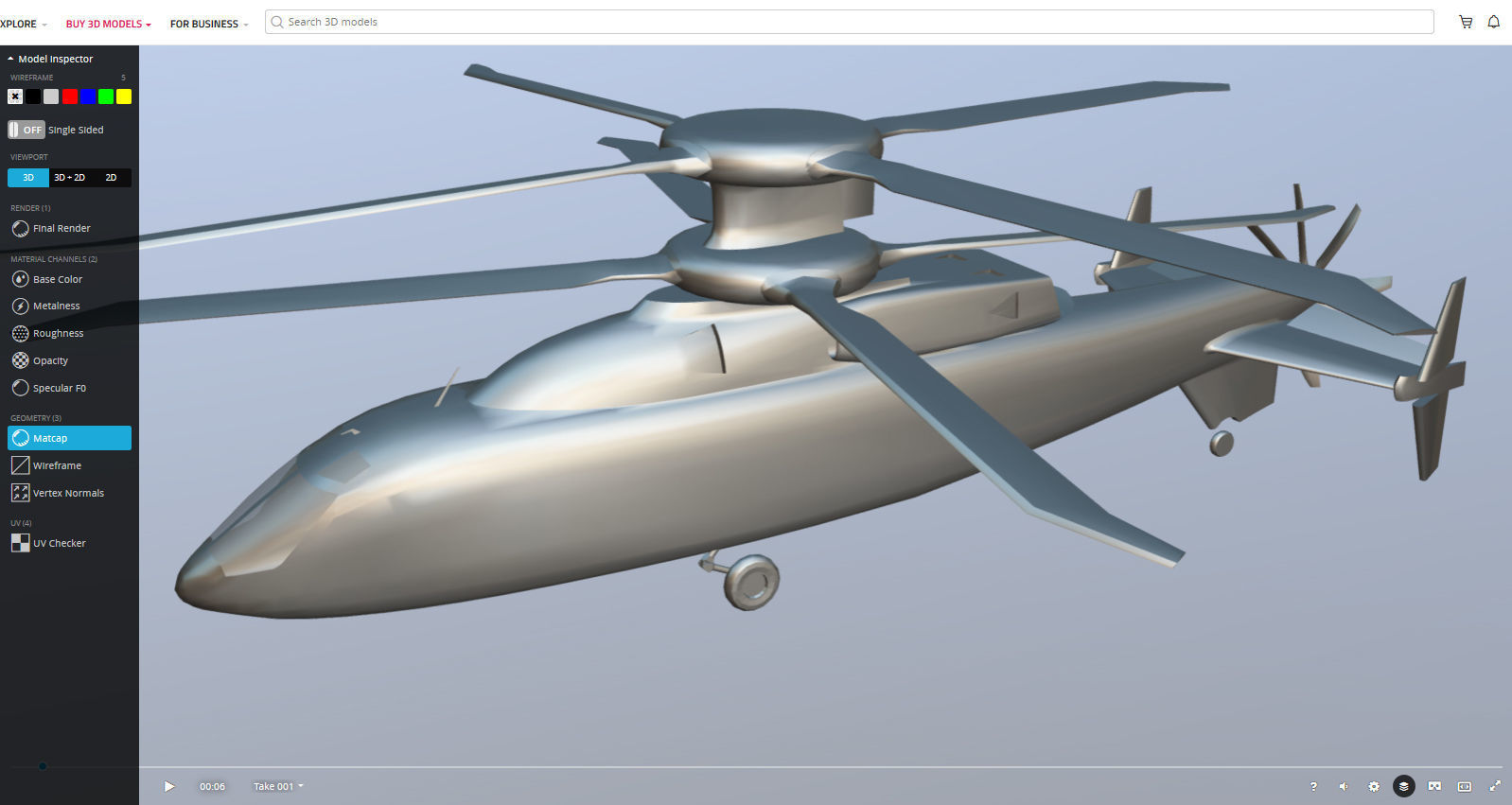 Sikorsky Boeing SB1 Defiant demonstrator Low-poly 3D model_6