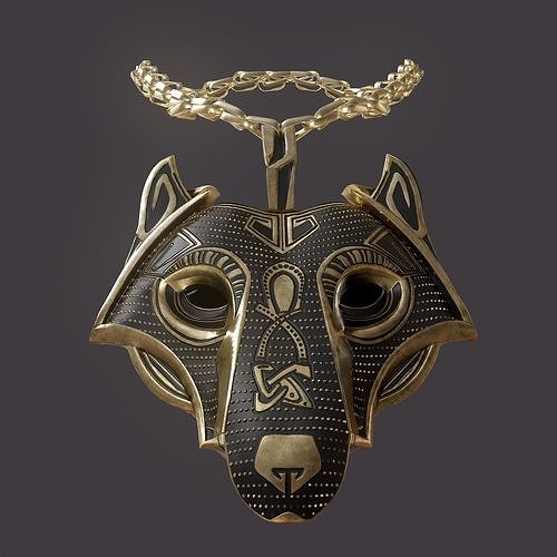 Wolf Pendant Low-poly 3D model