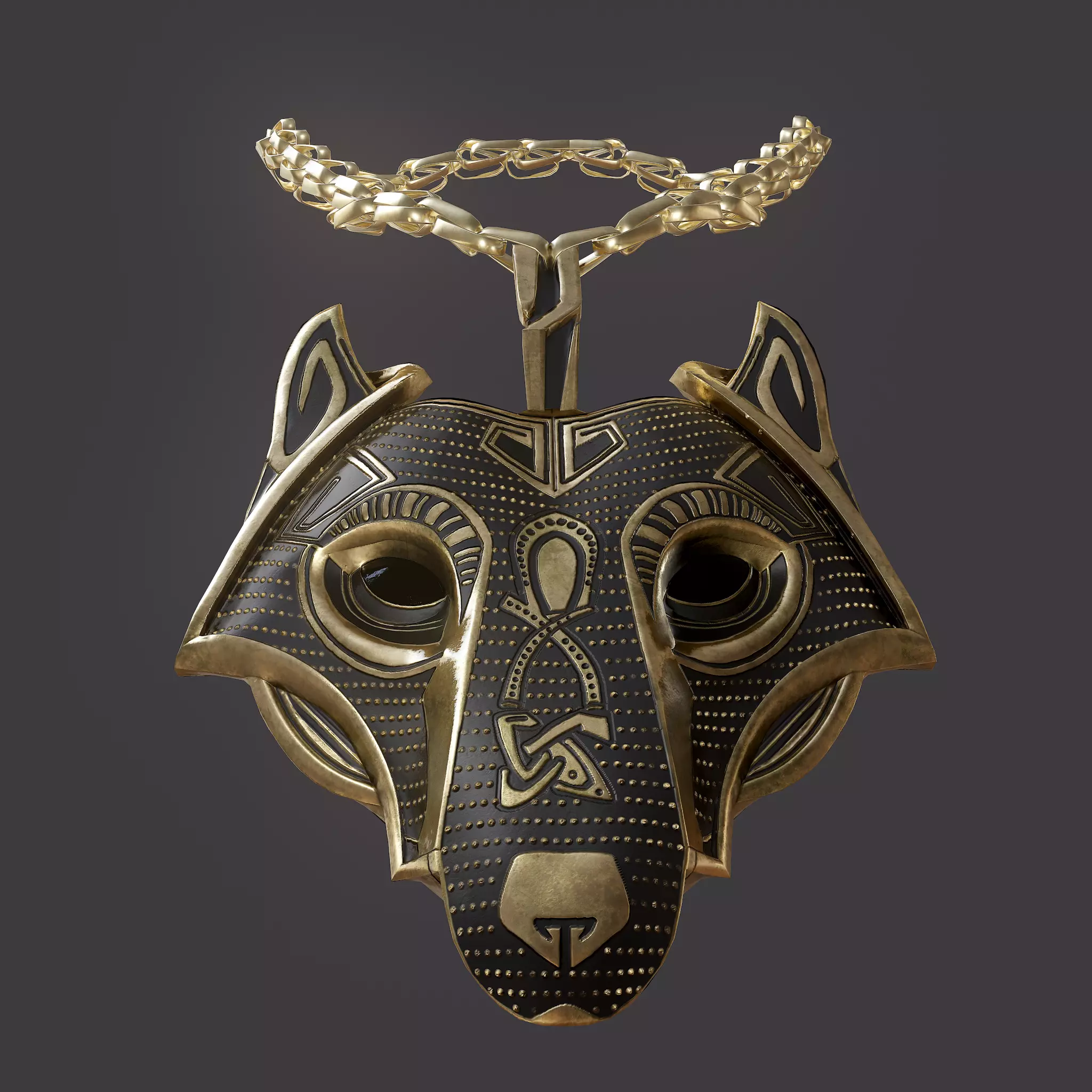 Wolf Pendant Low-poly 3D model_0