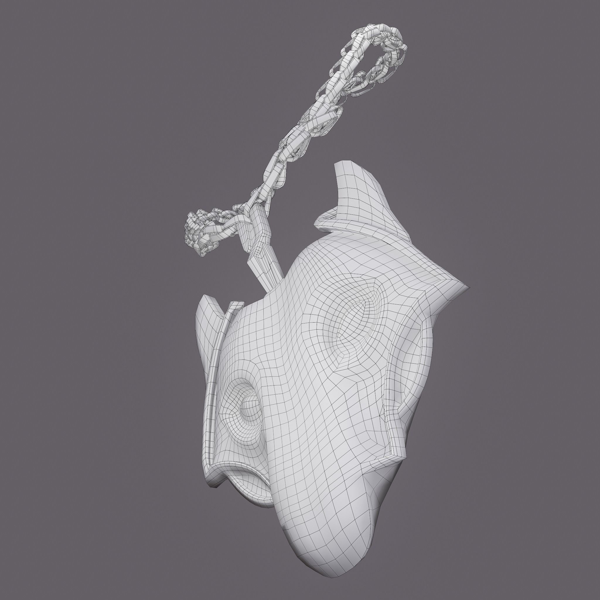 Wolf Pendant Low-poly 3D model_33