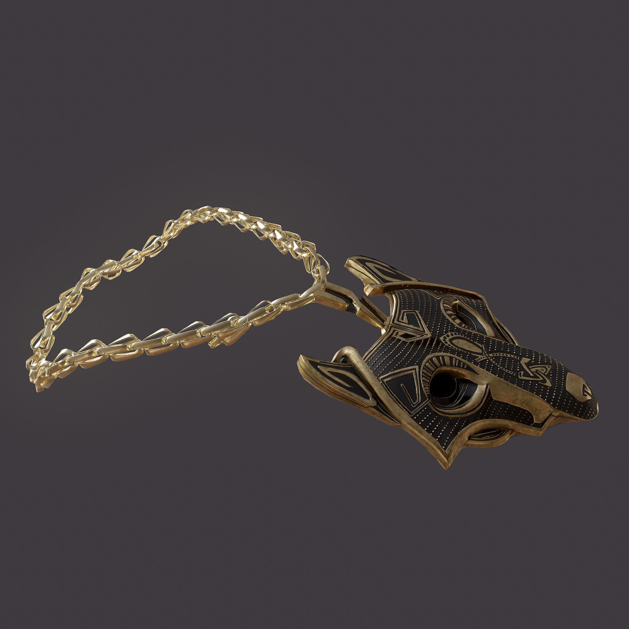 Wolf Pendant Low-poly 3D model_3