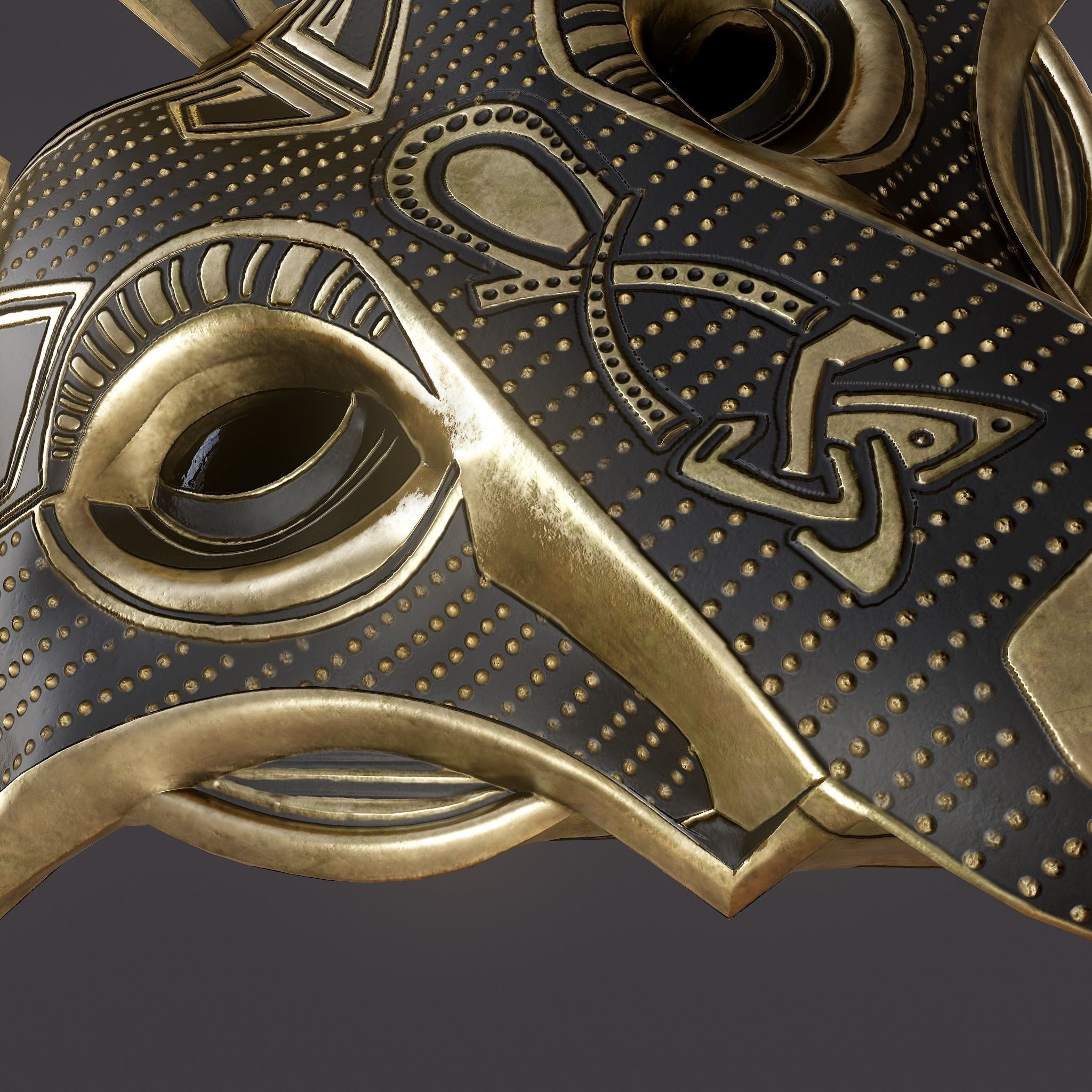 Wolf Pendant Low-poly 3D model_19