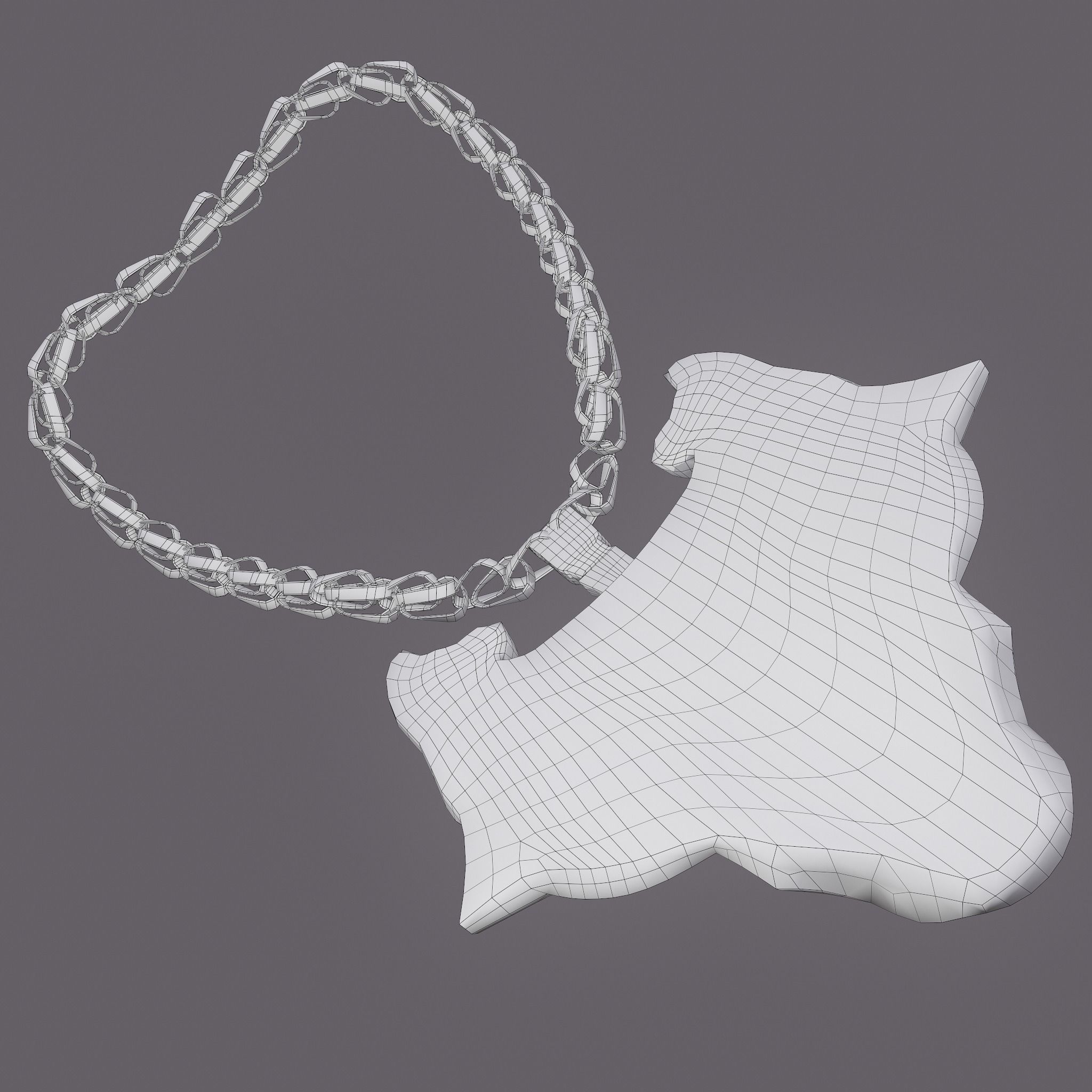 Wolf Pendant Low-poly 3D model_35