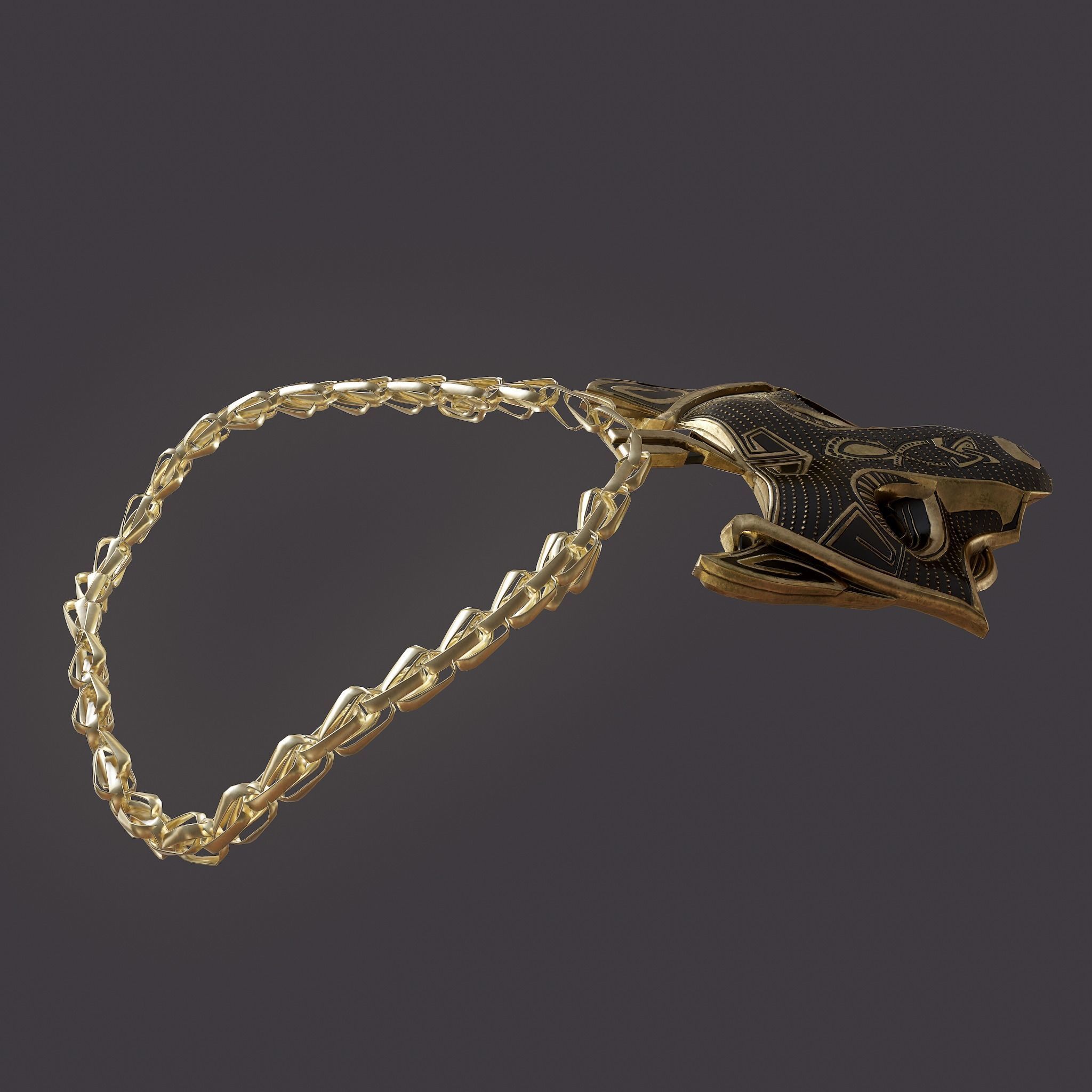 Wolf Pendant Low-poly 3D model_4