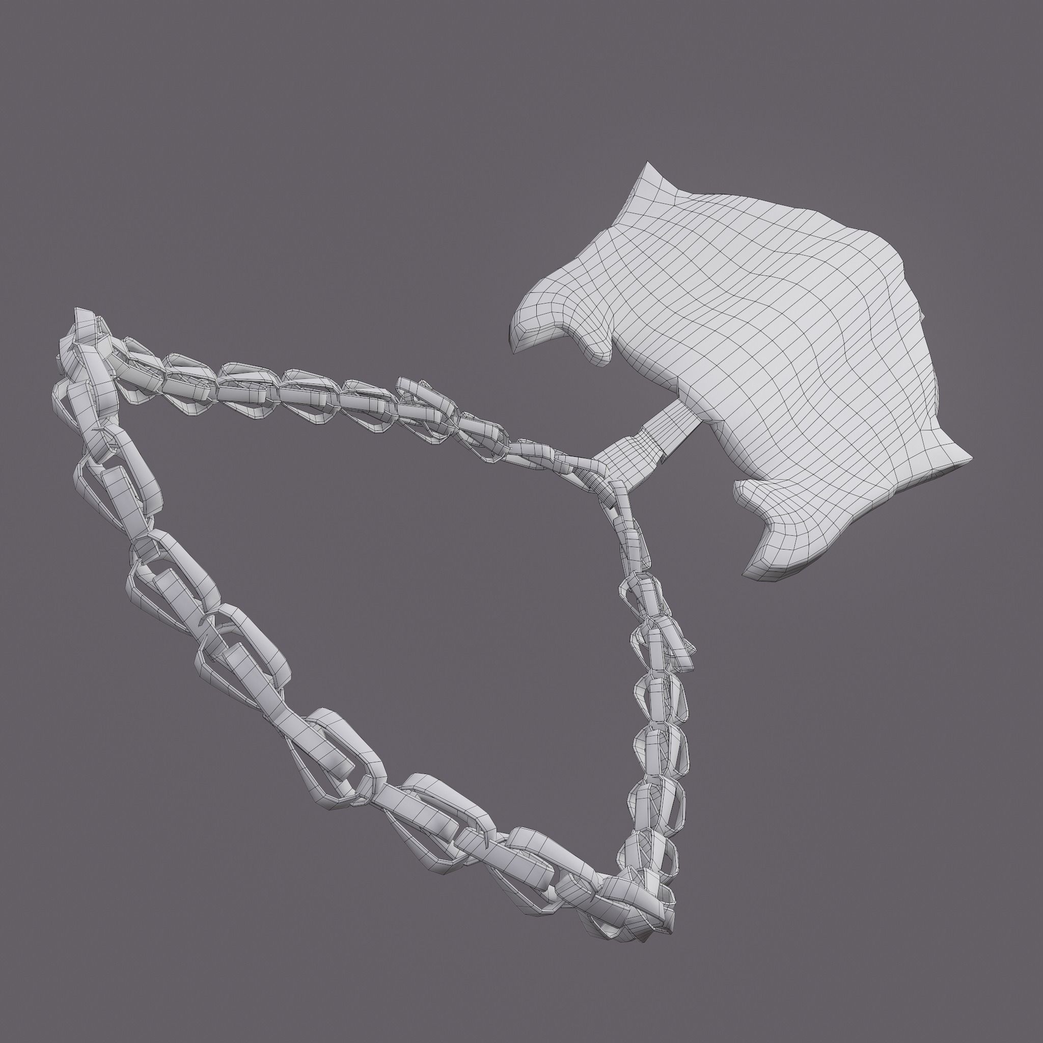 Wolf Pendant Low-poly 3D model_37