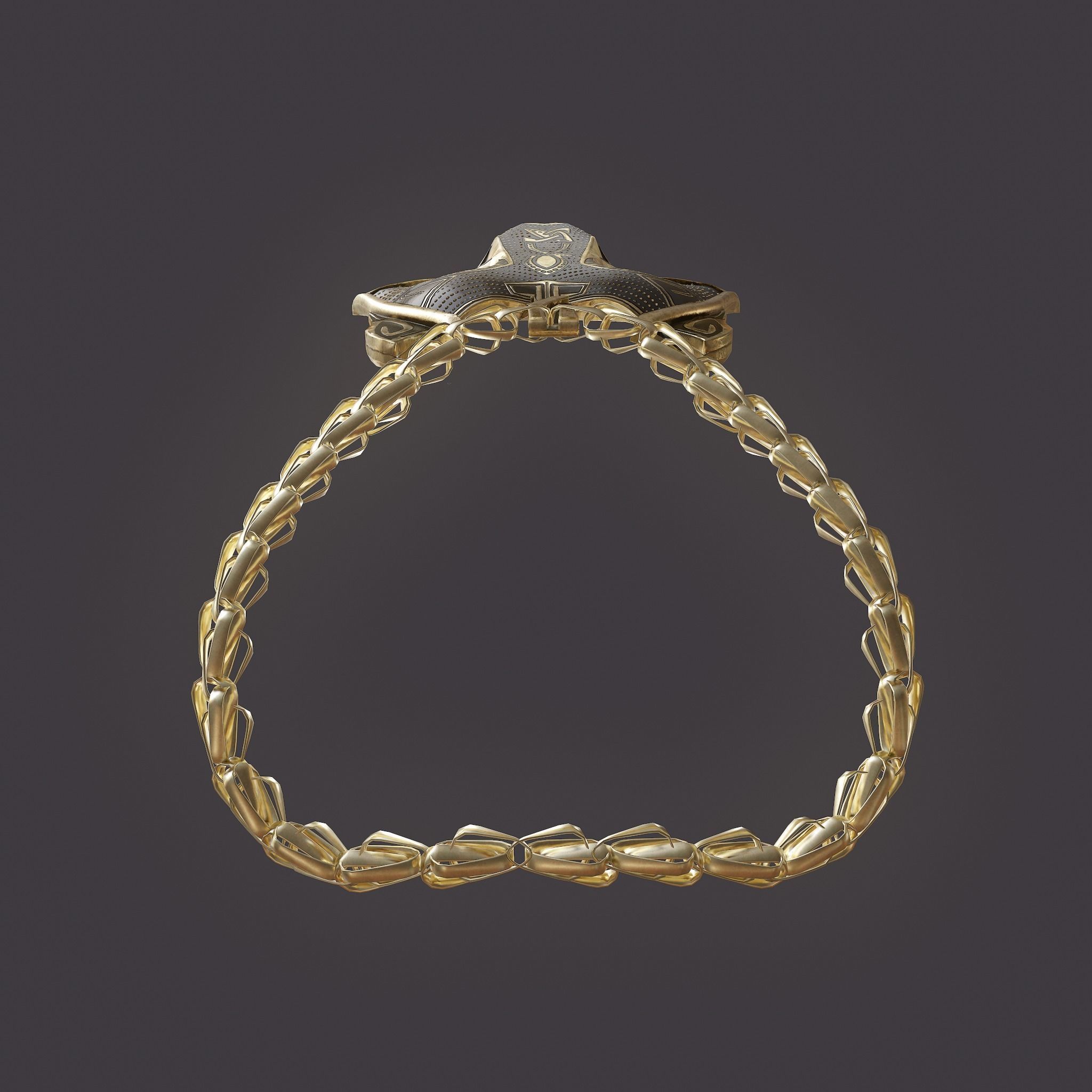 Wolf Pendant Low-poly 3D model_6