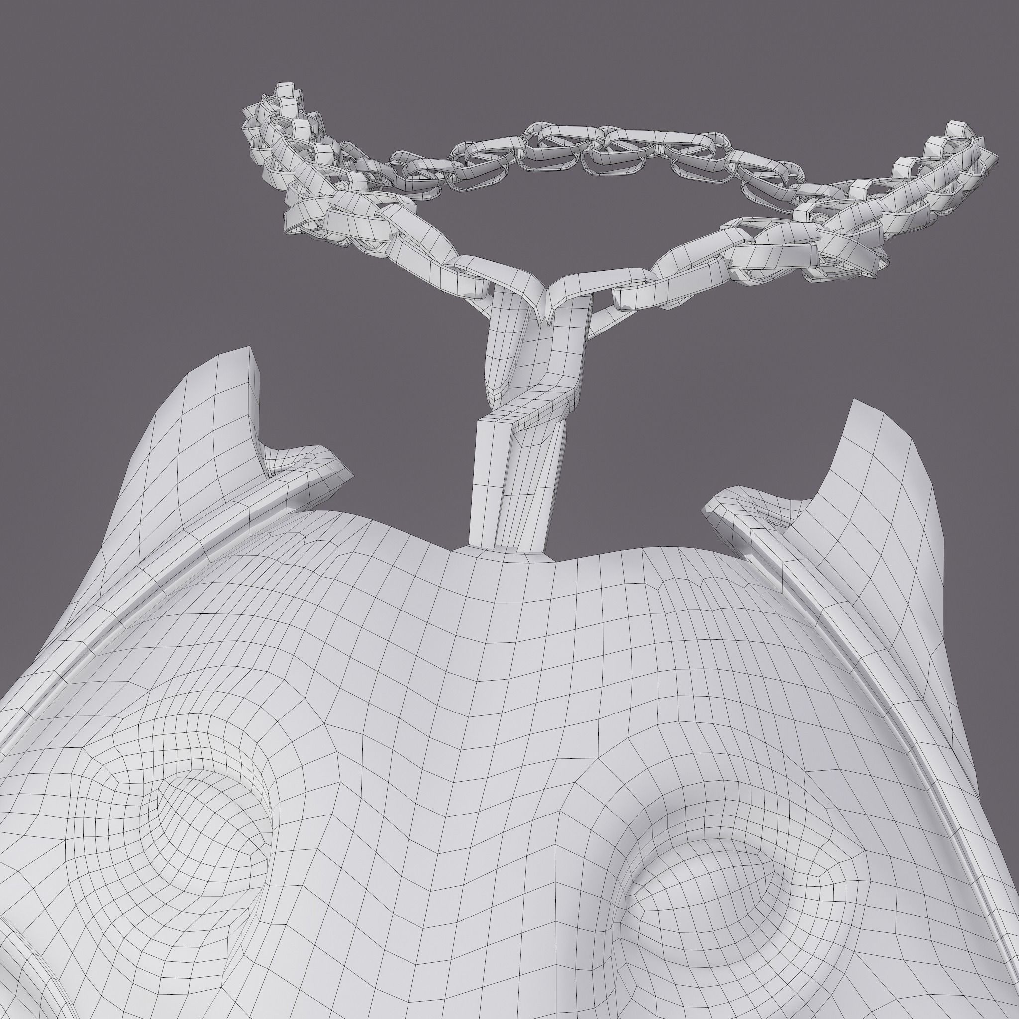 Wolf Pendant Low-poly 3D model_40