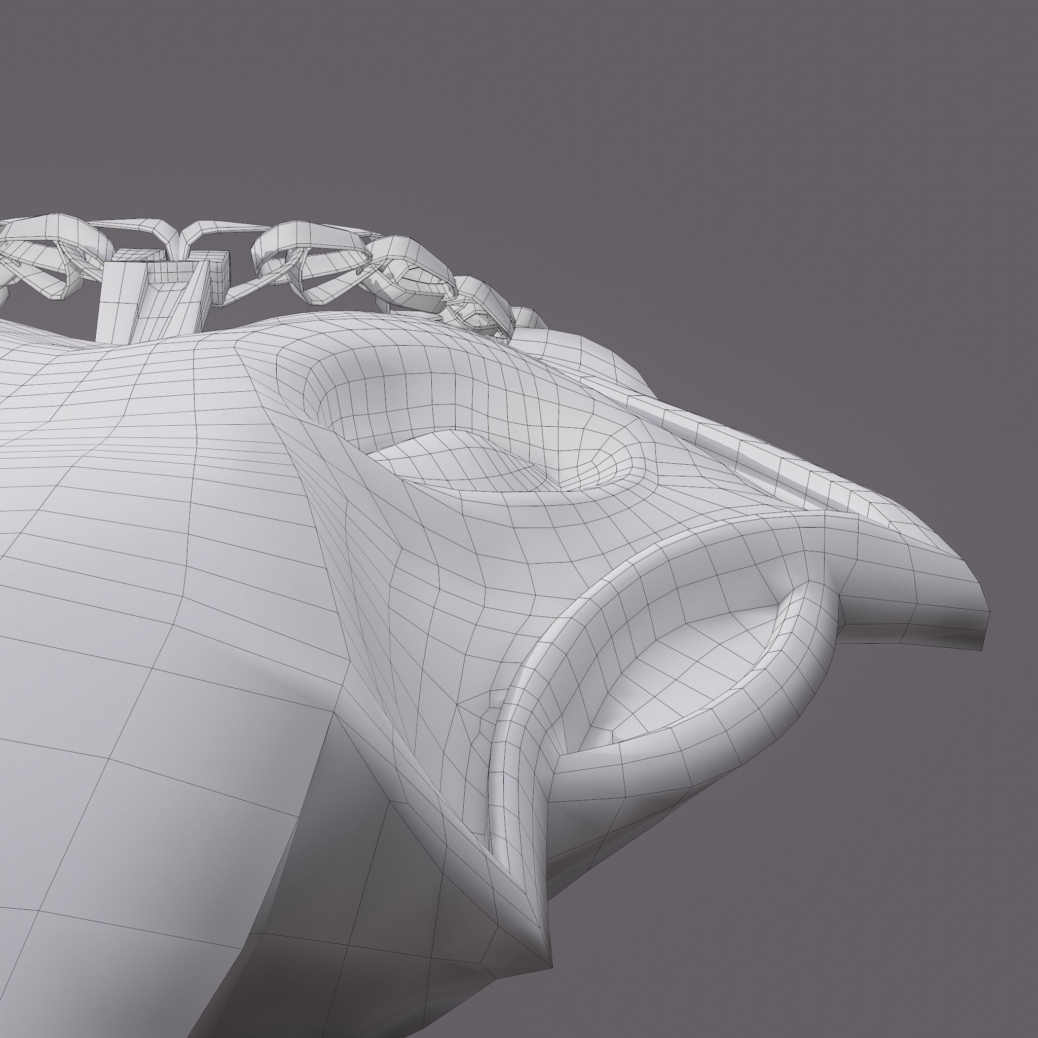 Wolf Pendant Low-poly 3D model_39