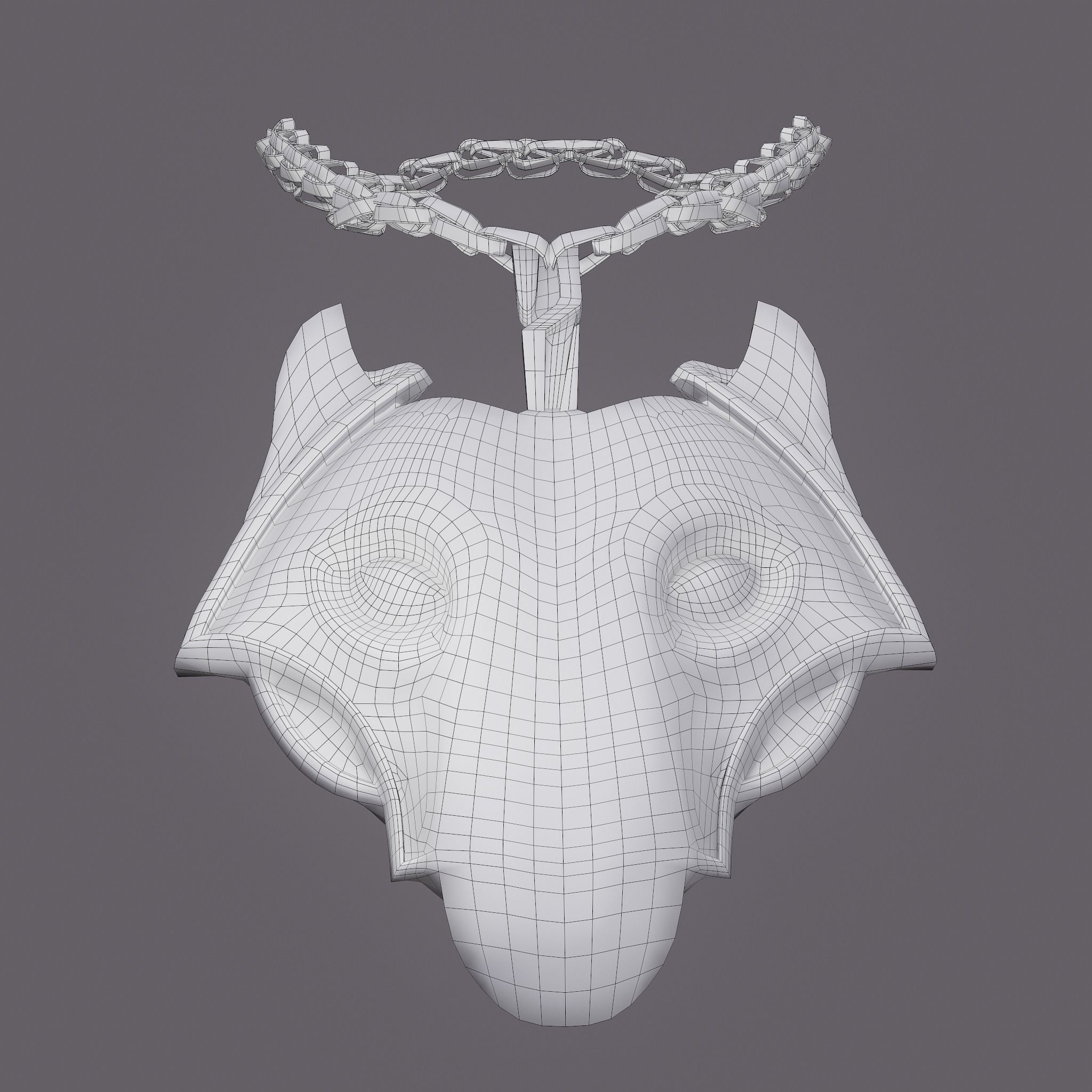 Wolf Pendant Low-poly 3D model_32