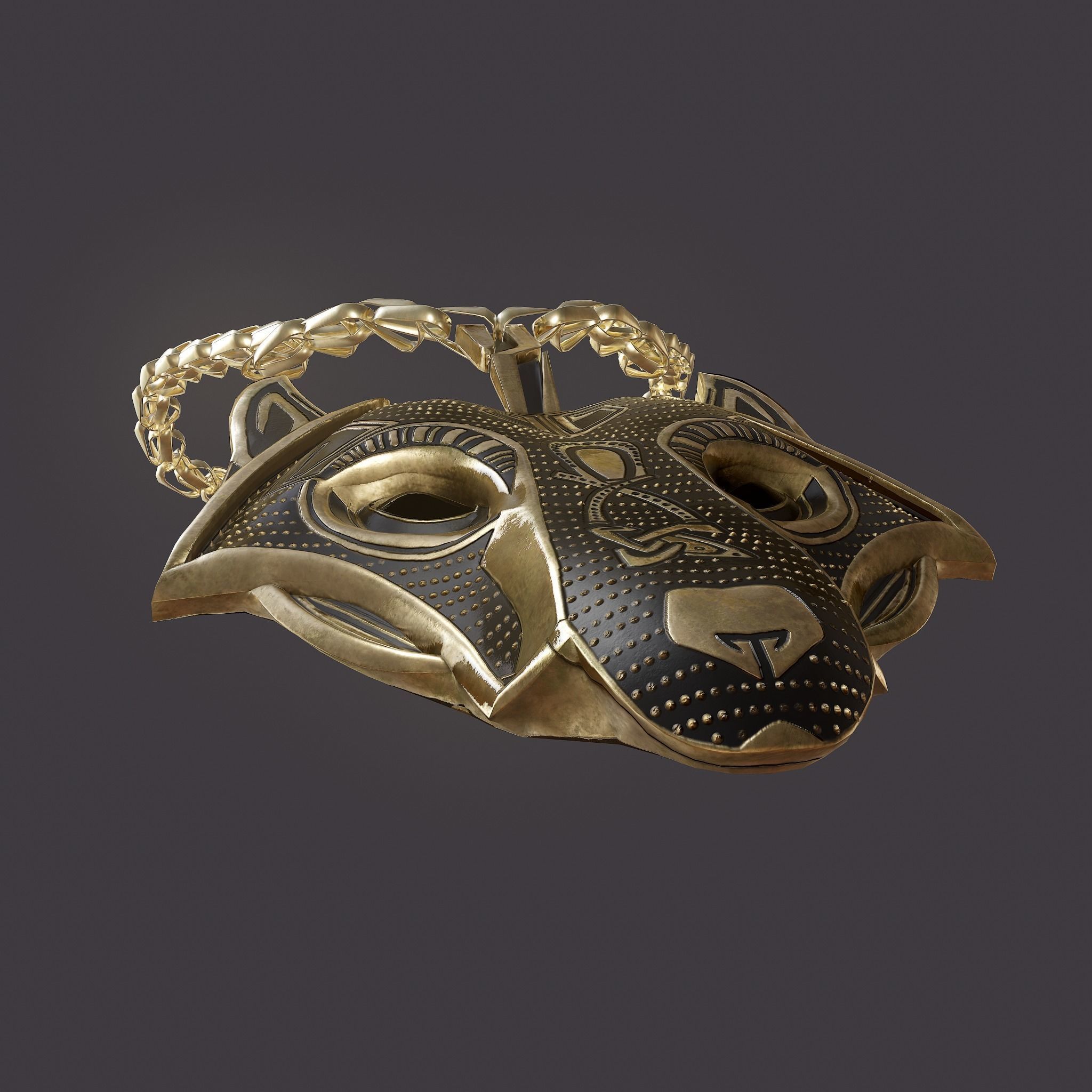 Wolf Pendant Low-poly 3D model_21