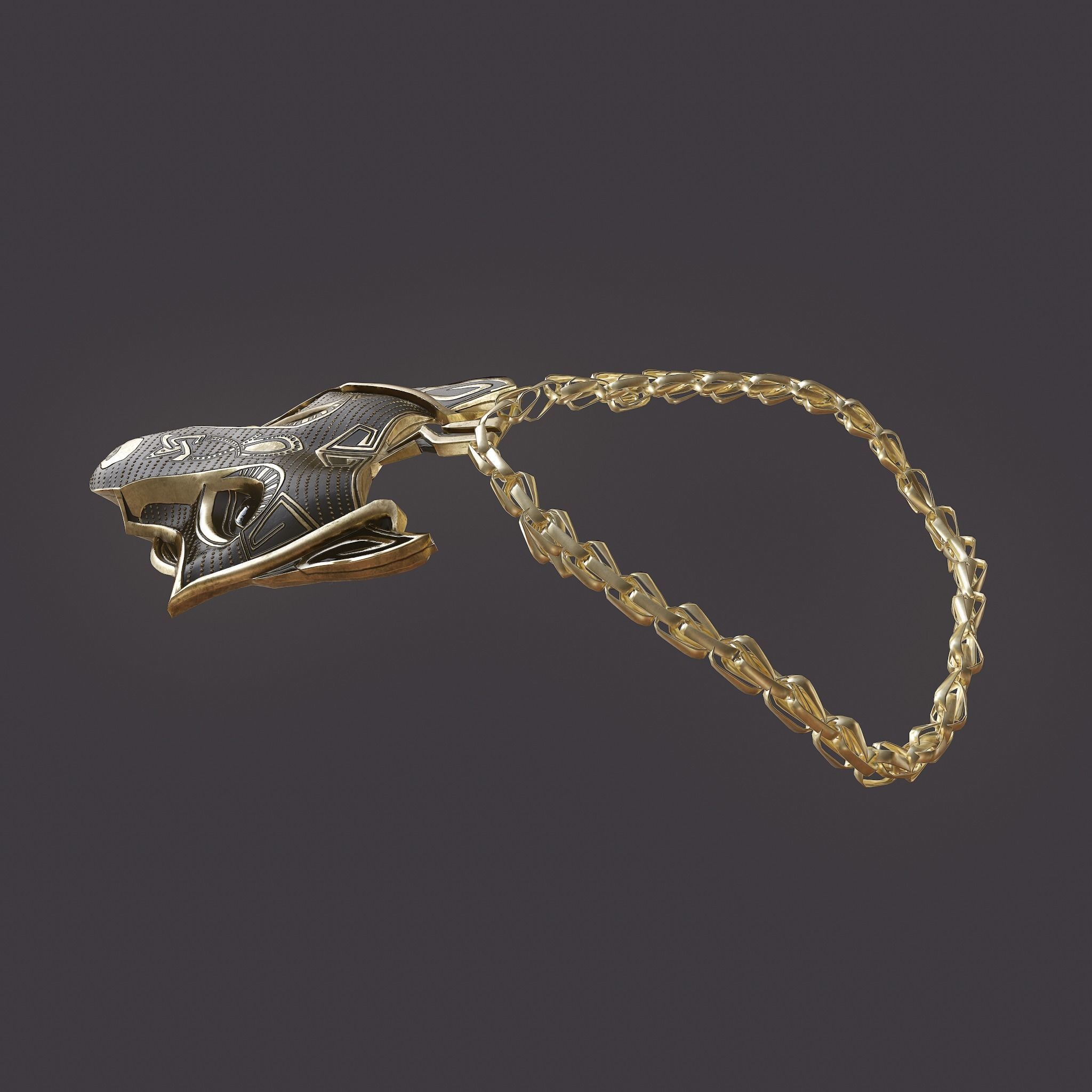 Wolf Pendant Low-poly 3D model_8