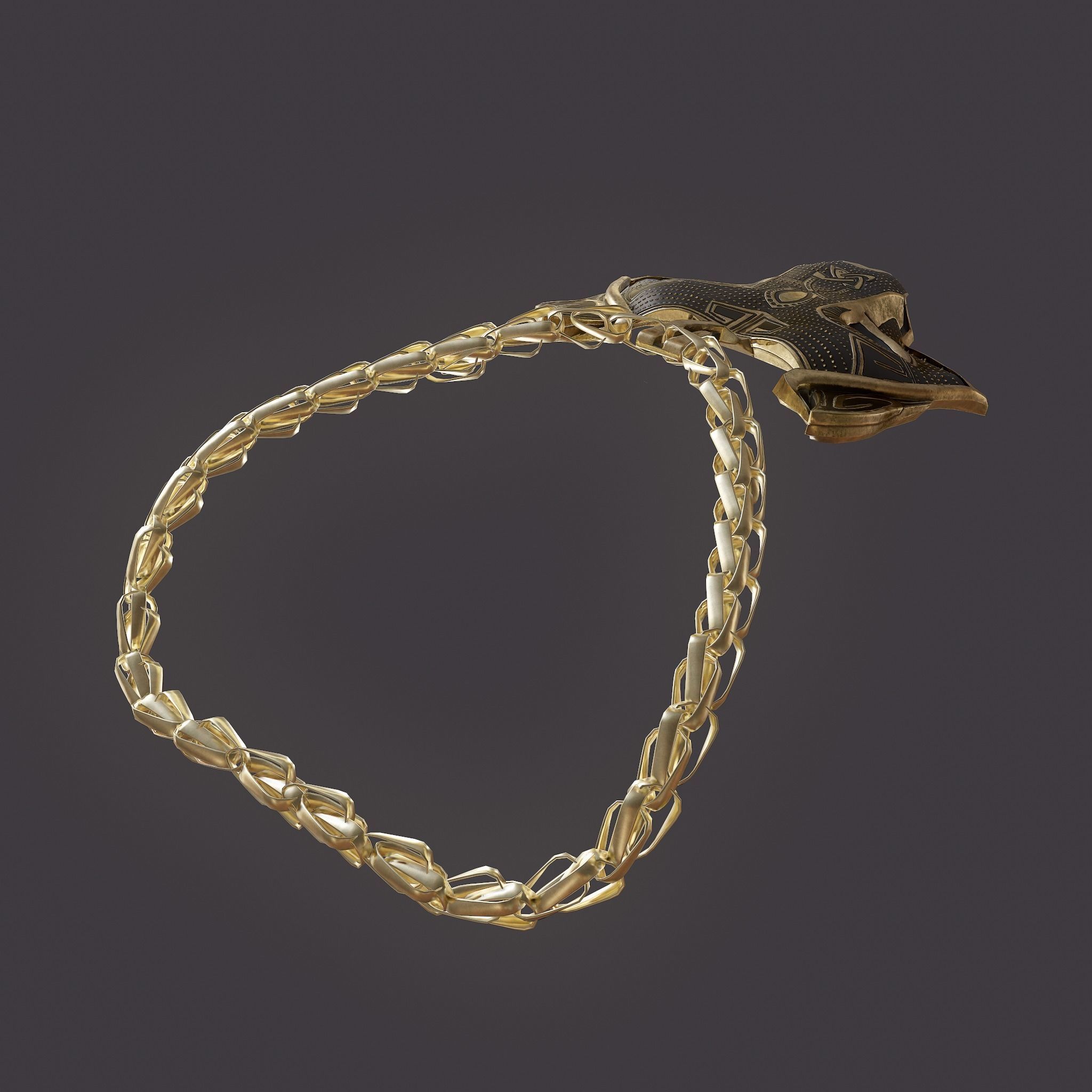 Wolf Pendant Low-poly 3D model_5