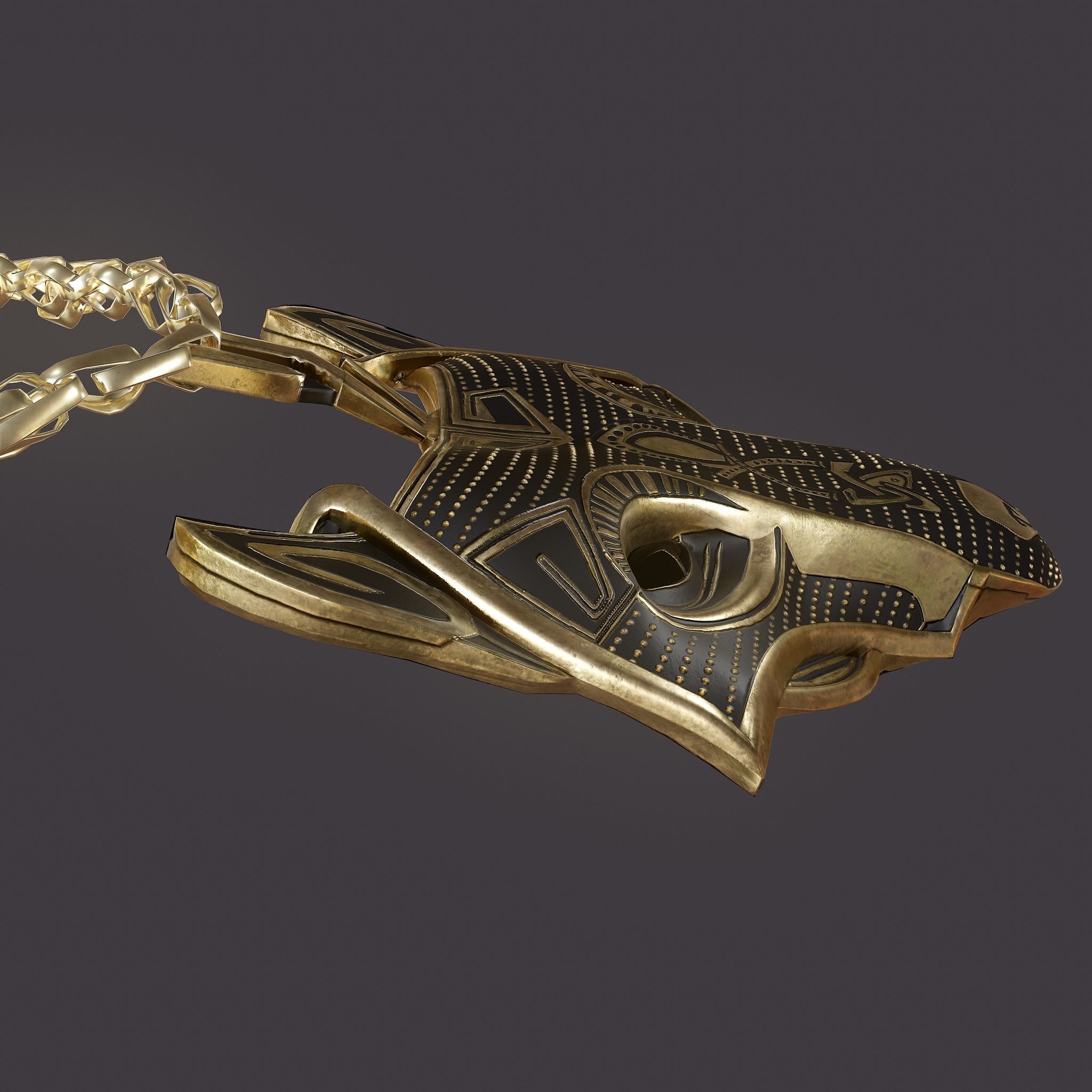 Wolf Pendant Low-poly 3D model_23