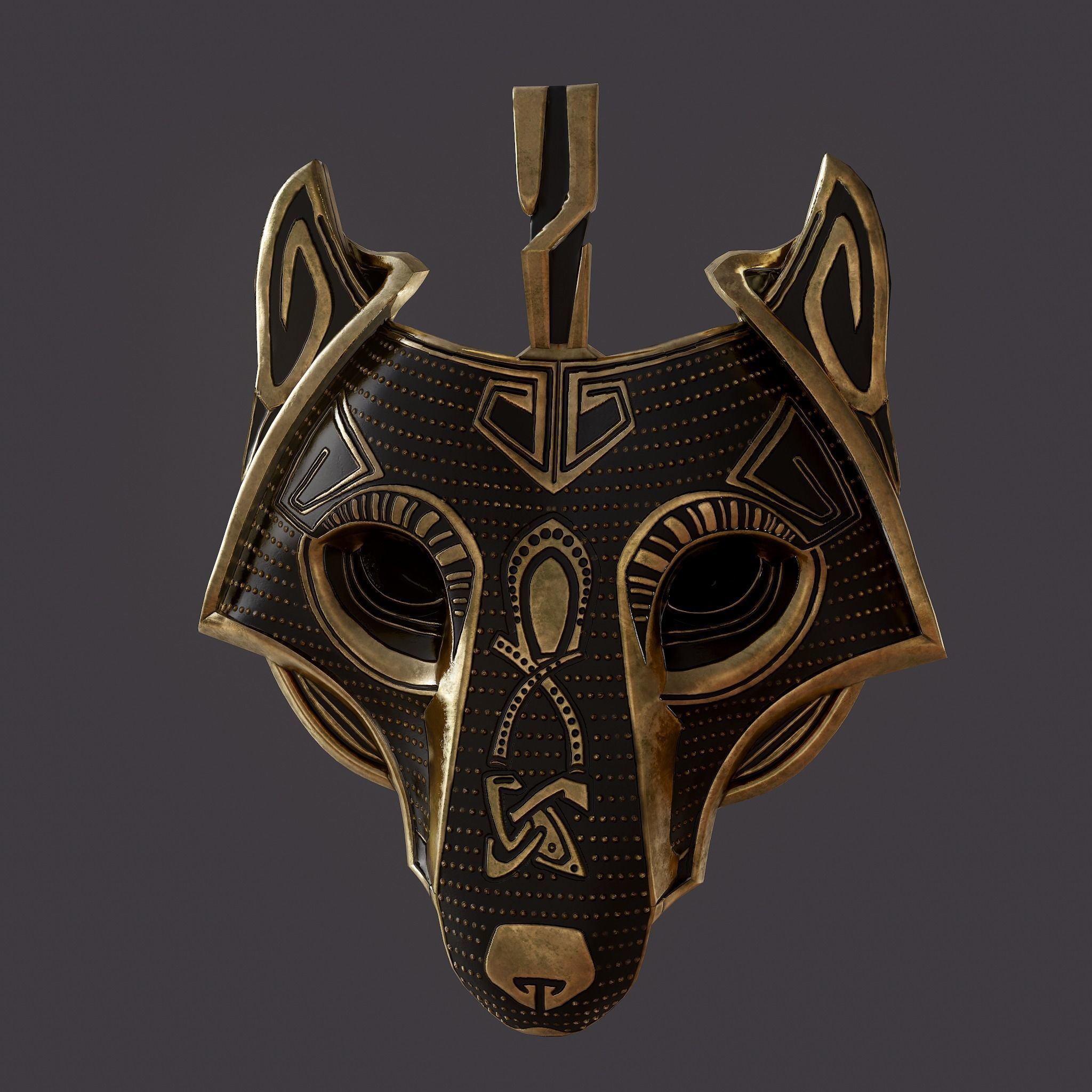 Wolf Pendant Low-poly 3D model_29