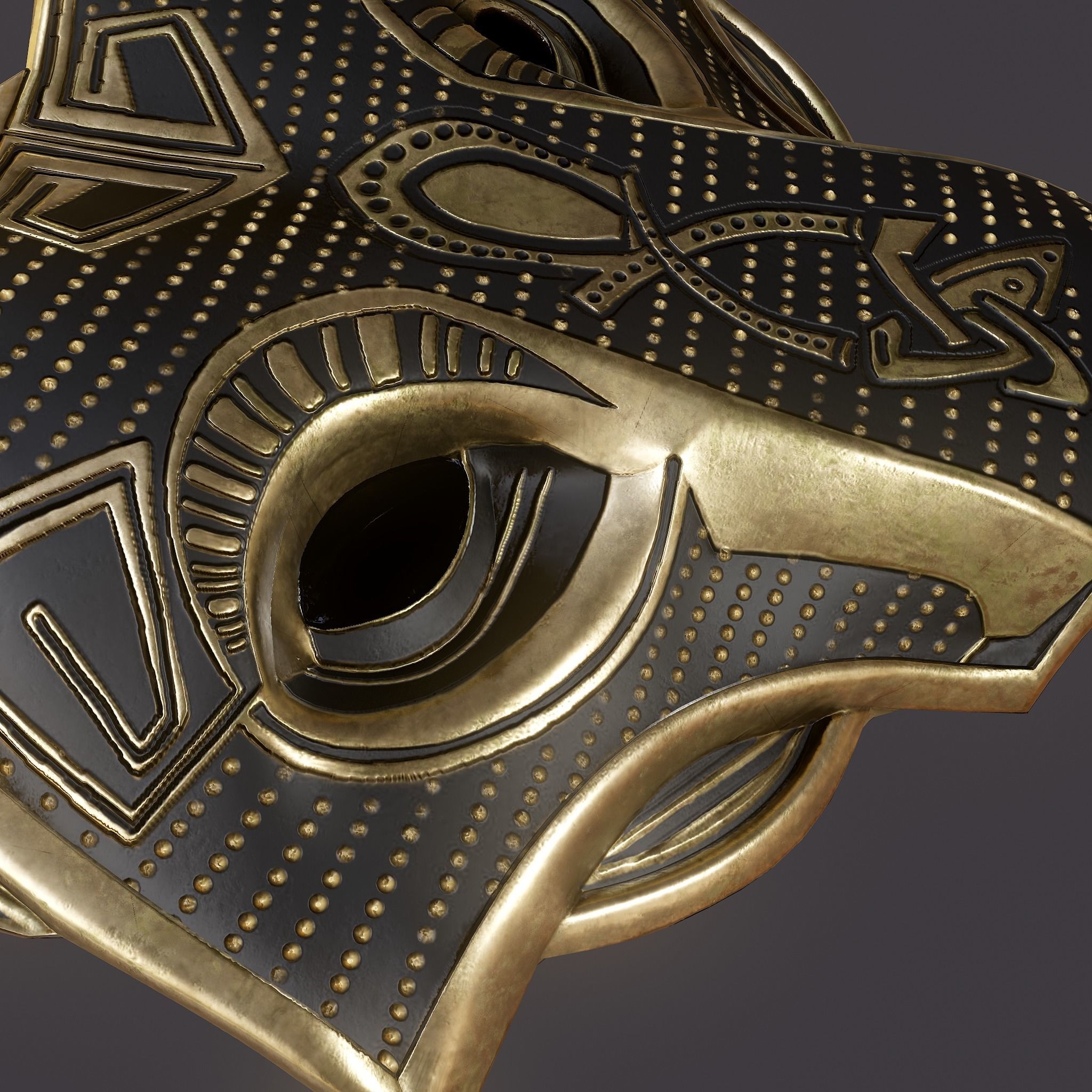 Wolf Pendant Low-poly 3D model_18