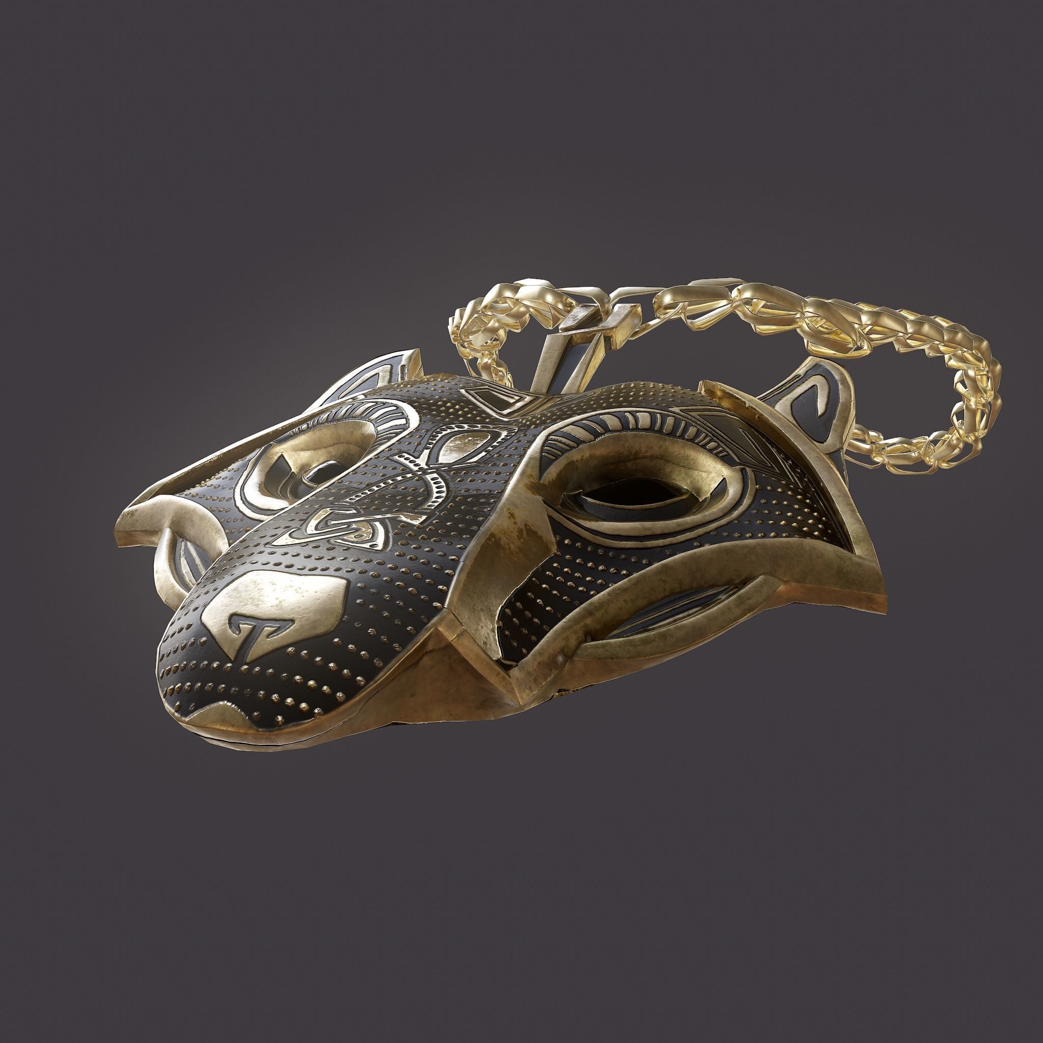 Wolf Pendant Low-poly 3D model_22