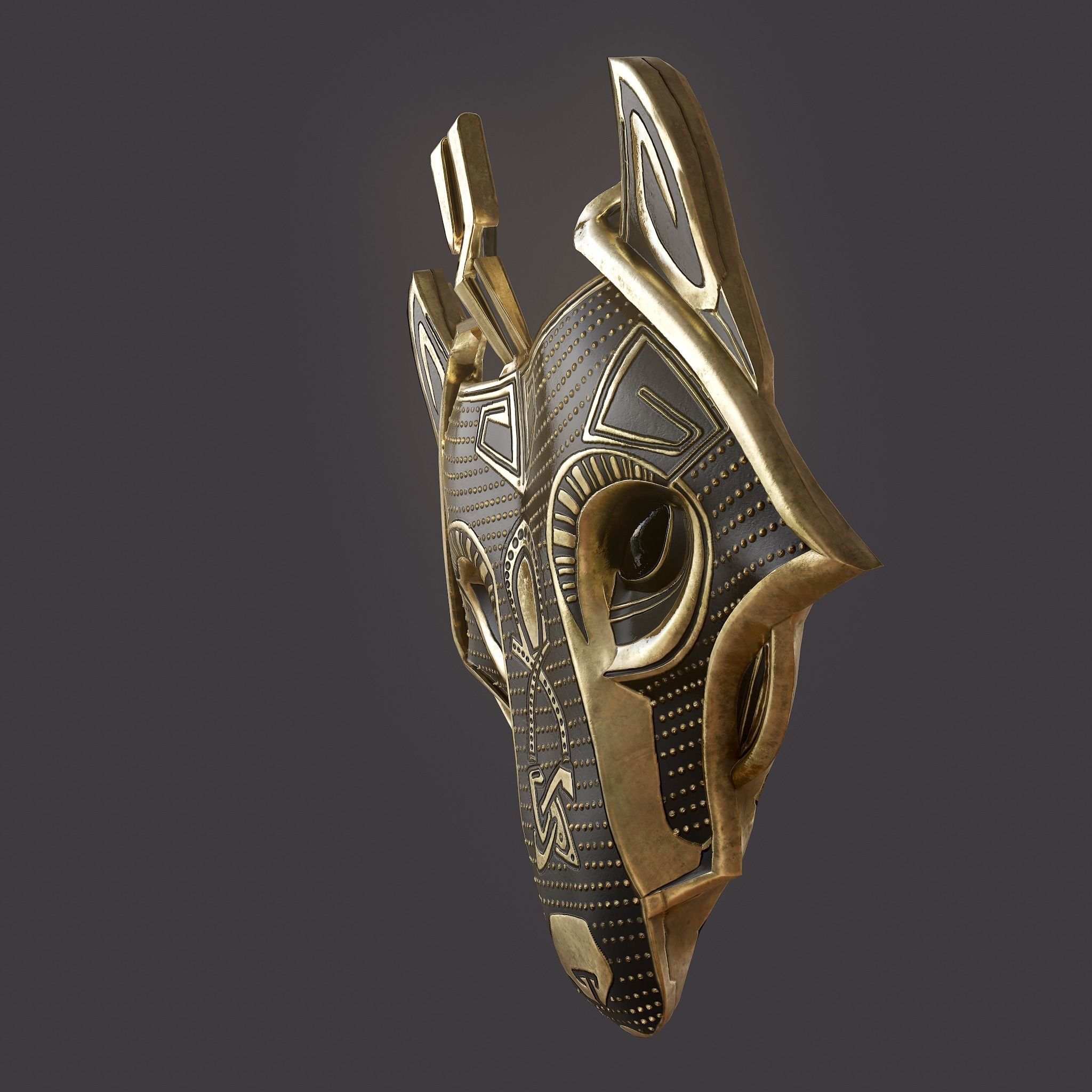 Wolf Pendant Low-poly 3D model_31