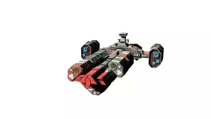 Cargo Spaceship Low Poly