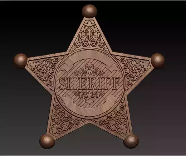 Sheriff badge 3 pack  3d model