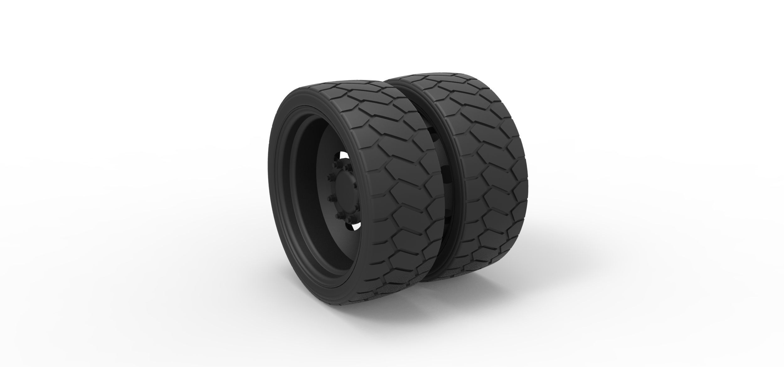Low profile double wheel 3D print model_1