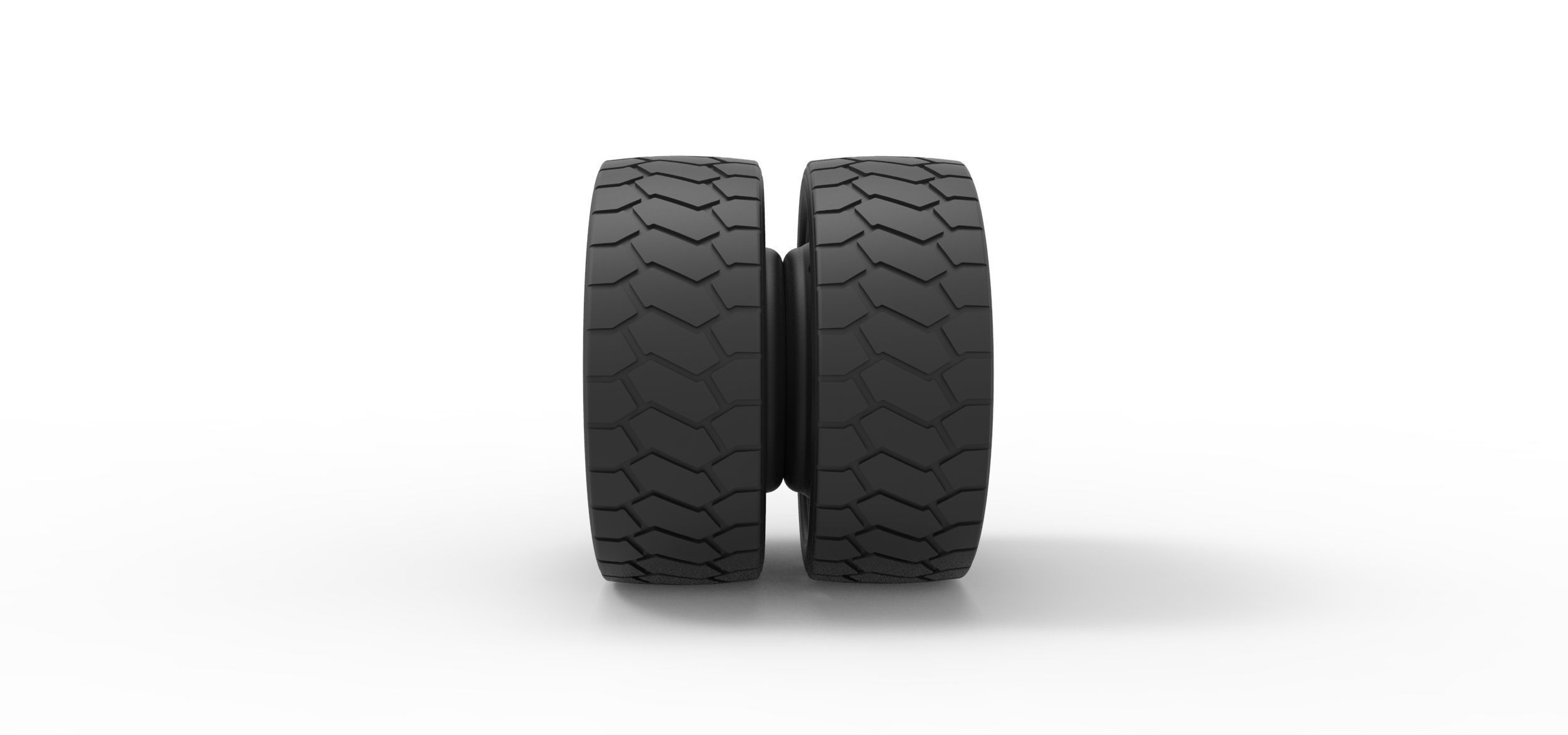 Low profile double wheel 3D print model_2