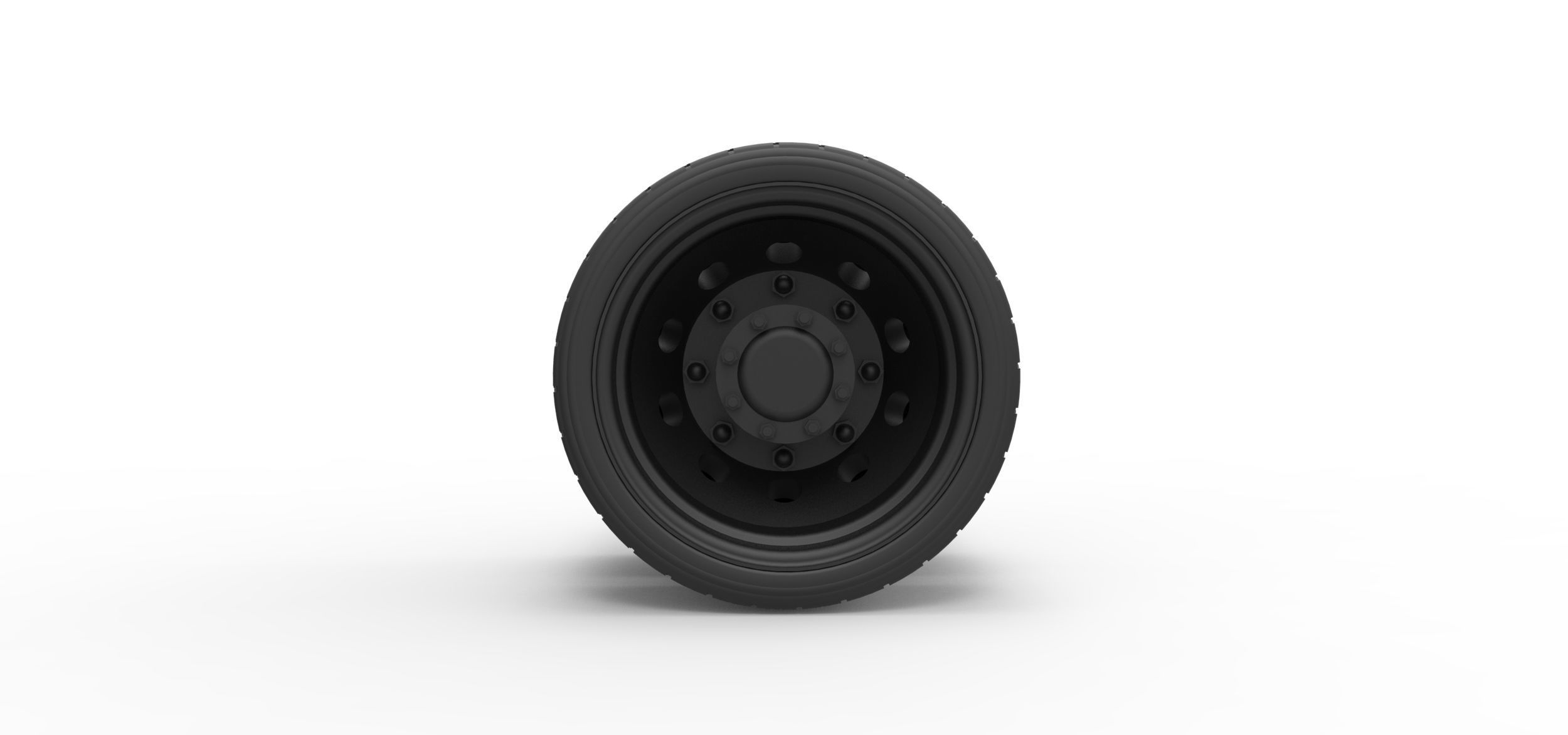 Low profile double wheel 3D print model_4