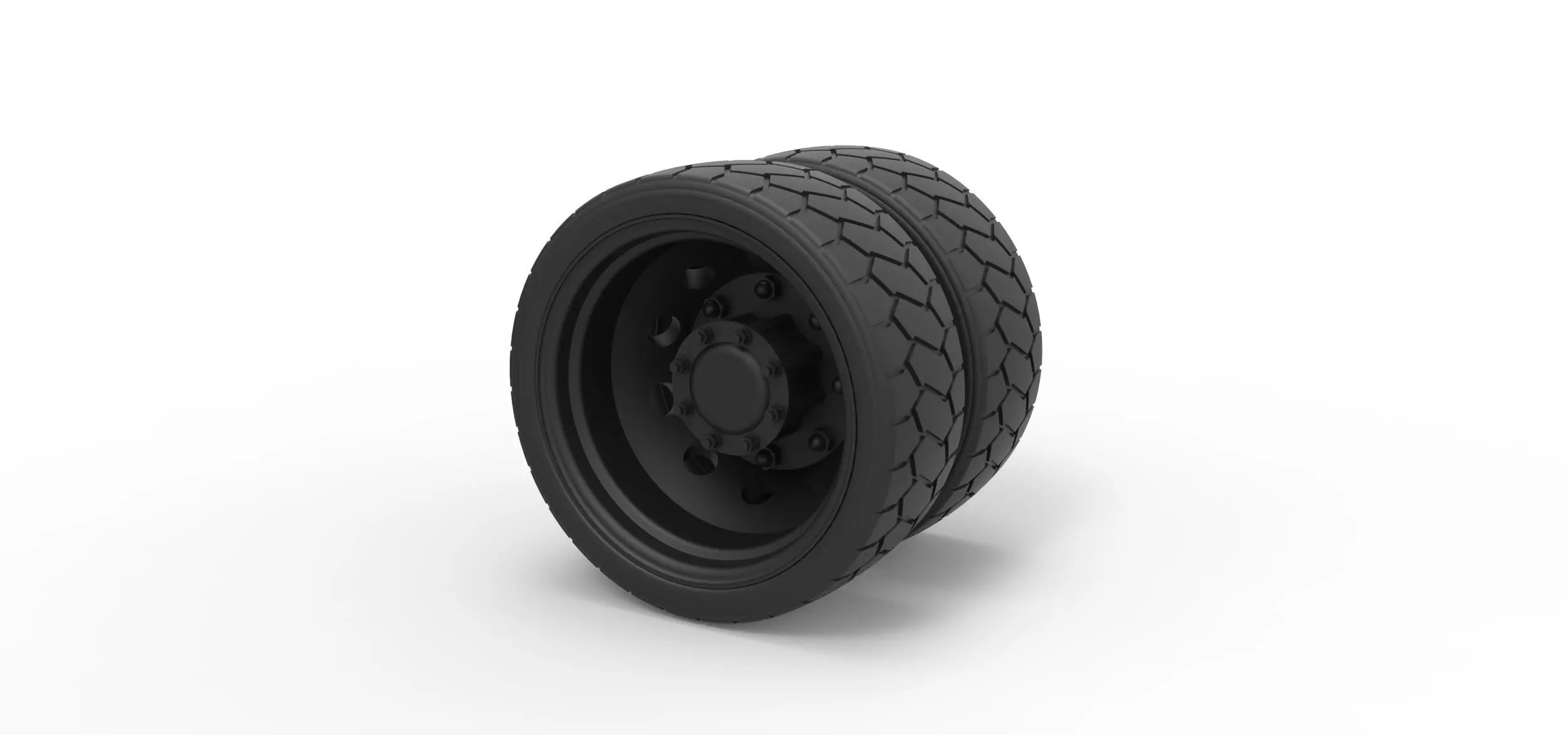 Low profile double wheel 3D print model_0