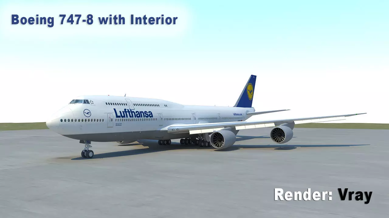 B 747-8 with Interior  3D model_0