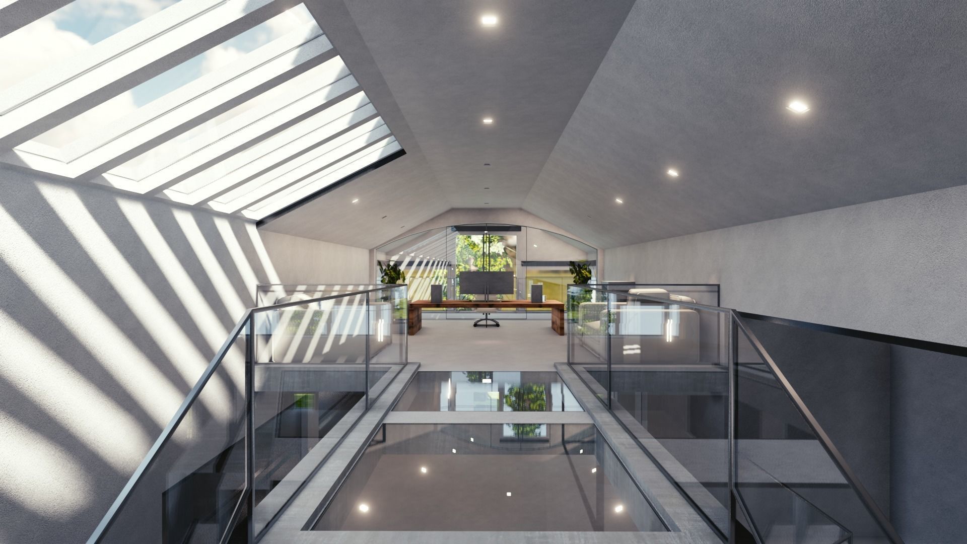 Blender Eevee Modern Mansion Low-poly 3D model_14