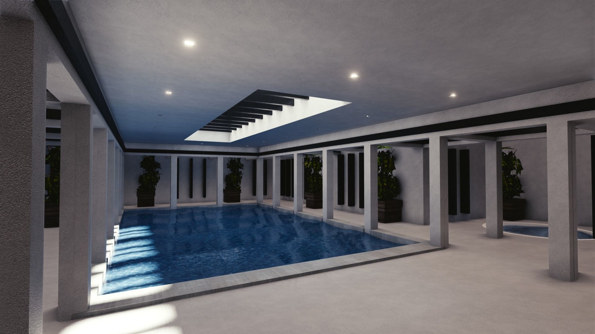 Blender Eevee Modern Mansion Low-poly 3D model_37