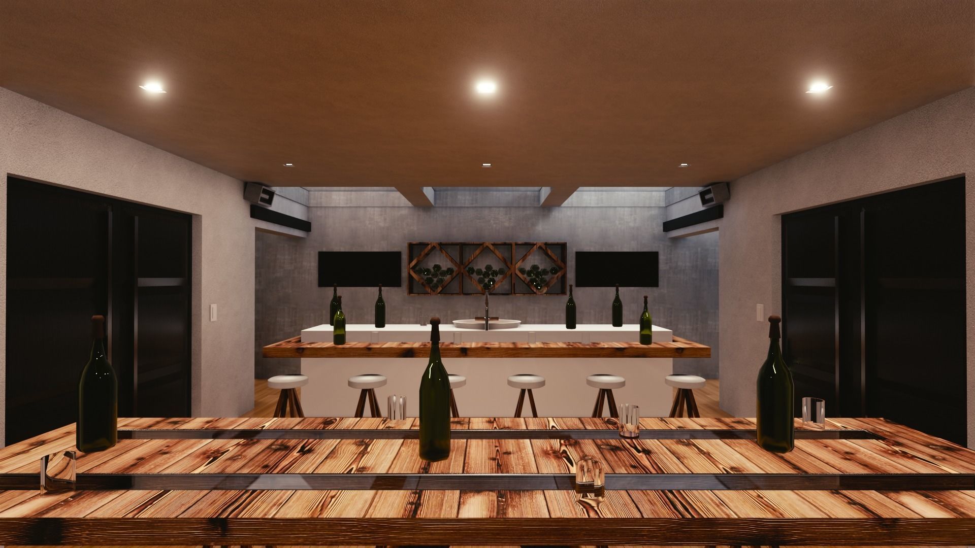 Blender Eevee Modern Mansion Low-poly 3D model_43