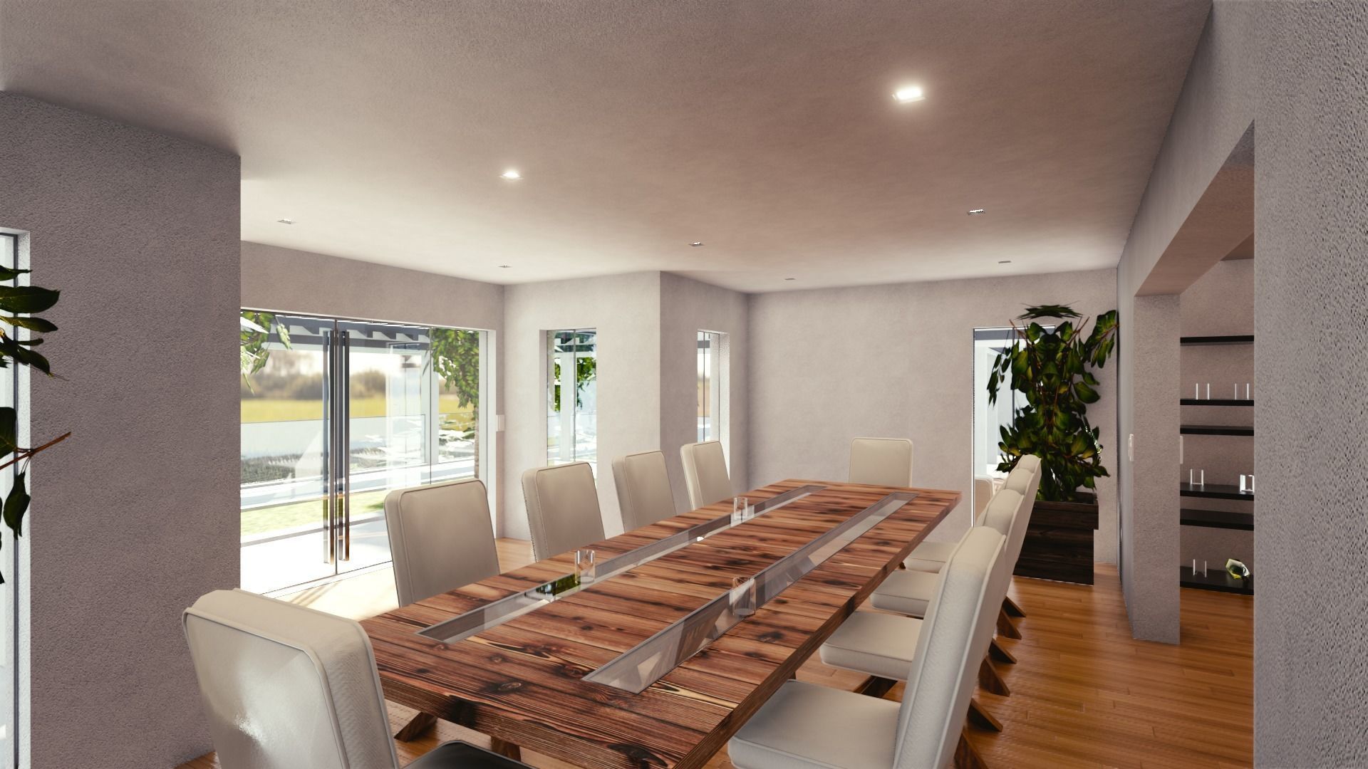 Blender Eevee Modern Mansion Low-poly 3D model_24