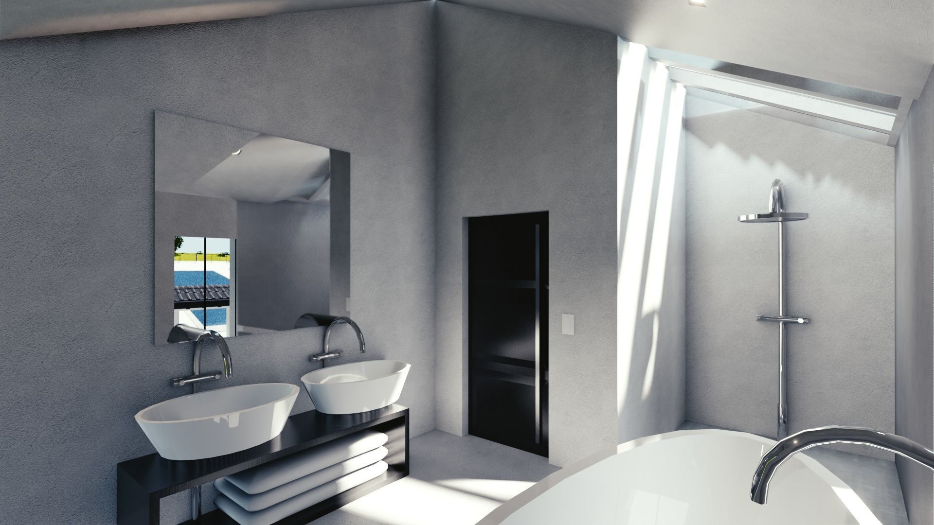 Blender Eevee Modern Mansion Low-poly 3D model_28