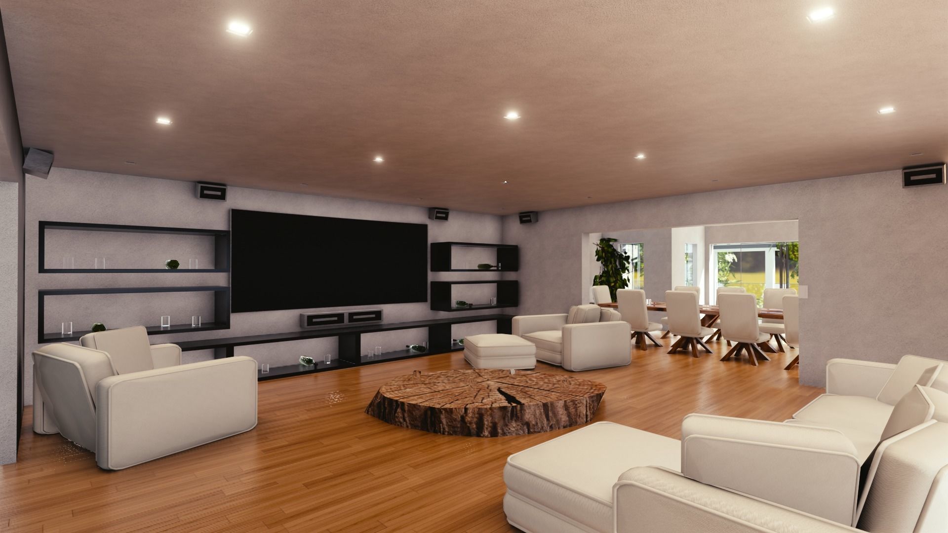 Blender Eevee Modern Mansion Low-poly 3D model_23