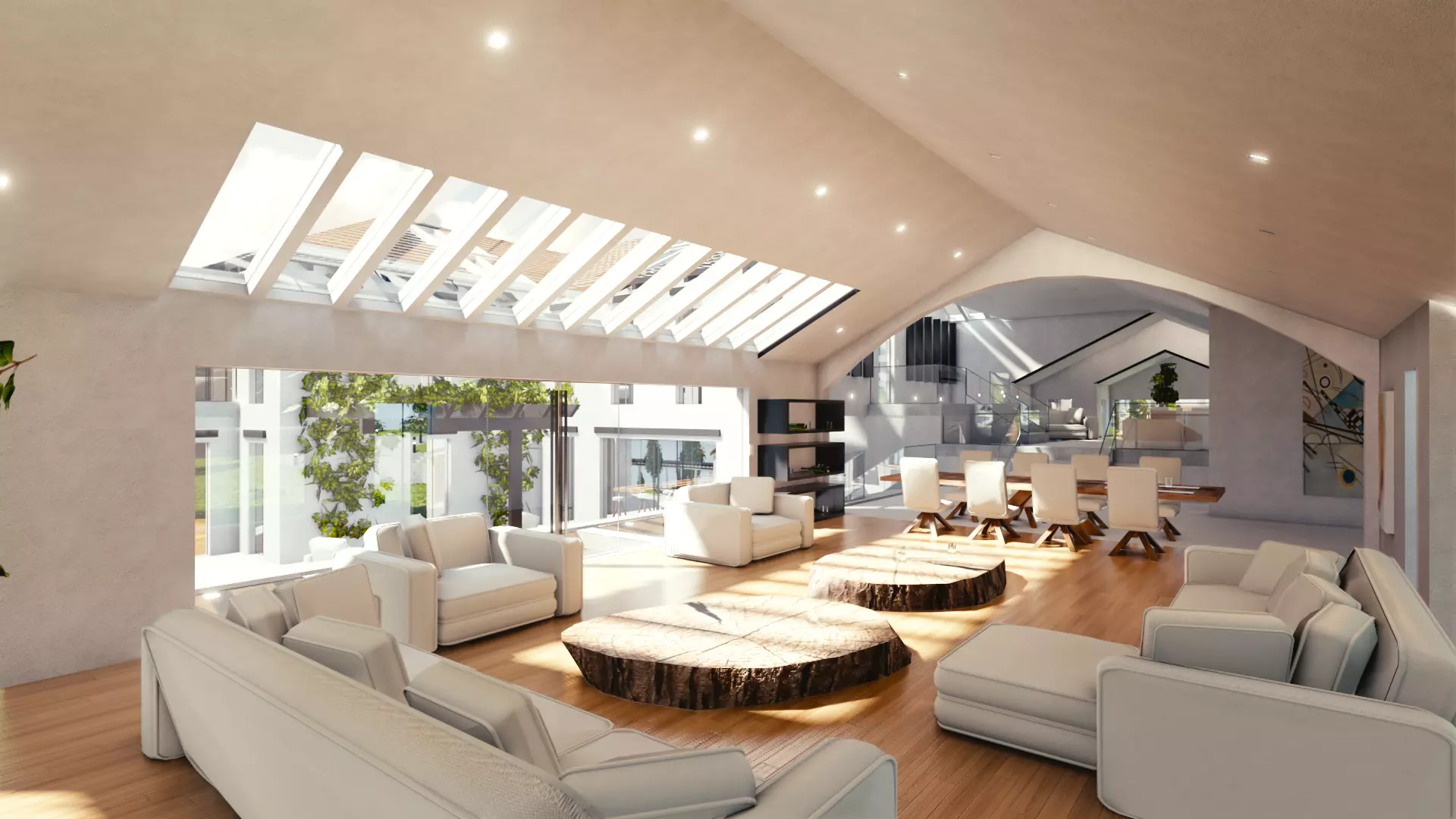 Blender Eevee Modern Mansion Low-poly 3D model_0