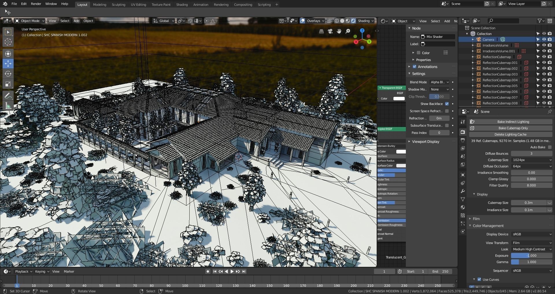 Blender Eevee Modern Mansion Low-poly 3D model_50