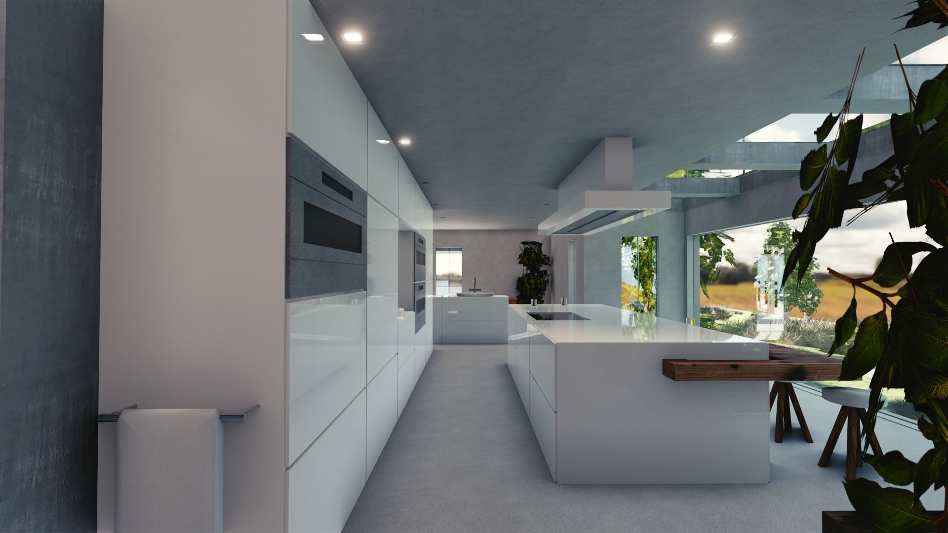 Blender Eevee Modern Mansion Low-poly 3D model_19